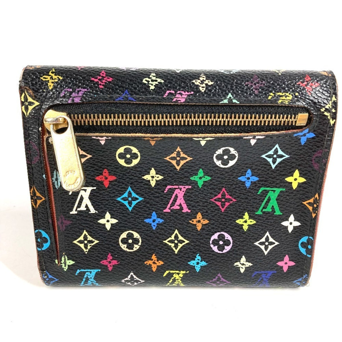 Louis Vuitton Black Multi-Color Noir Monogram Multicolore Canvas Wallet (Tri-Fold) (Pre-Owned)