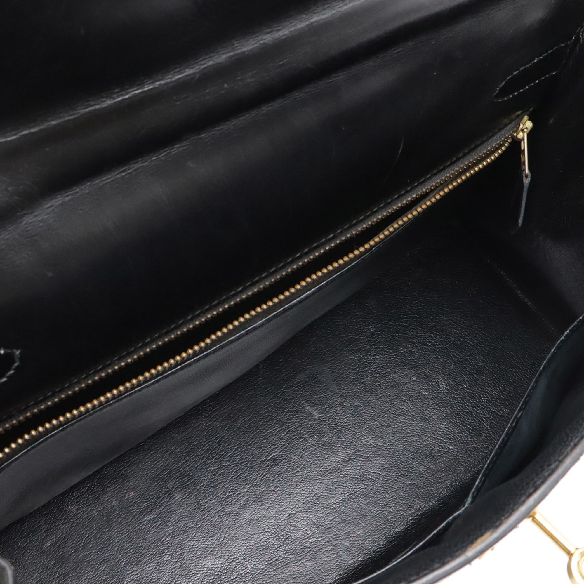 Hermes Black Box Calf Leather Handbag (Pre-Owned)