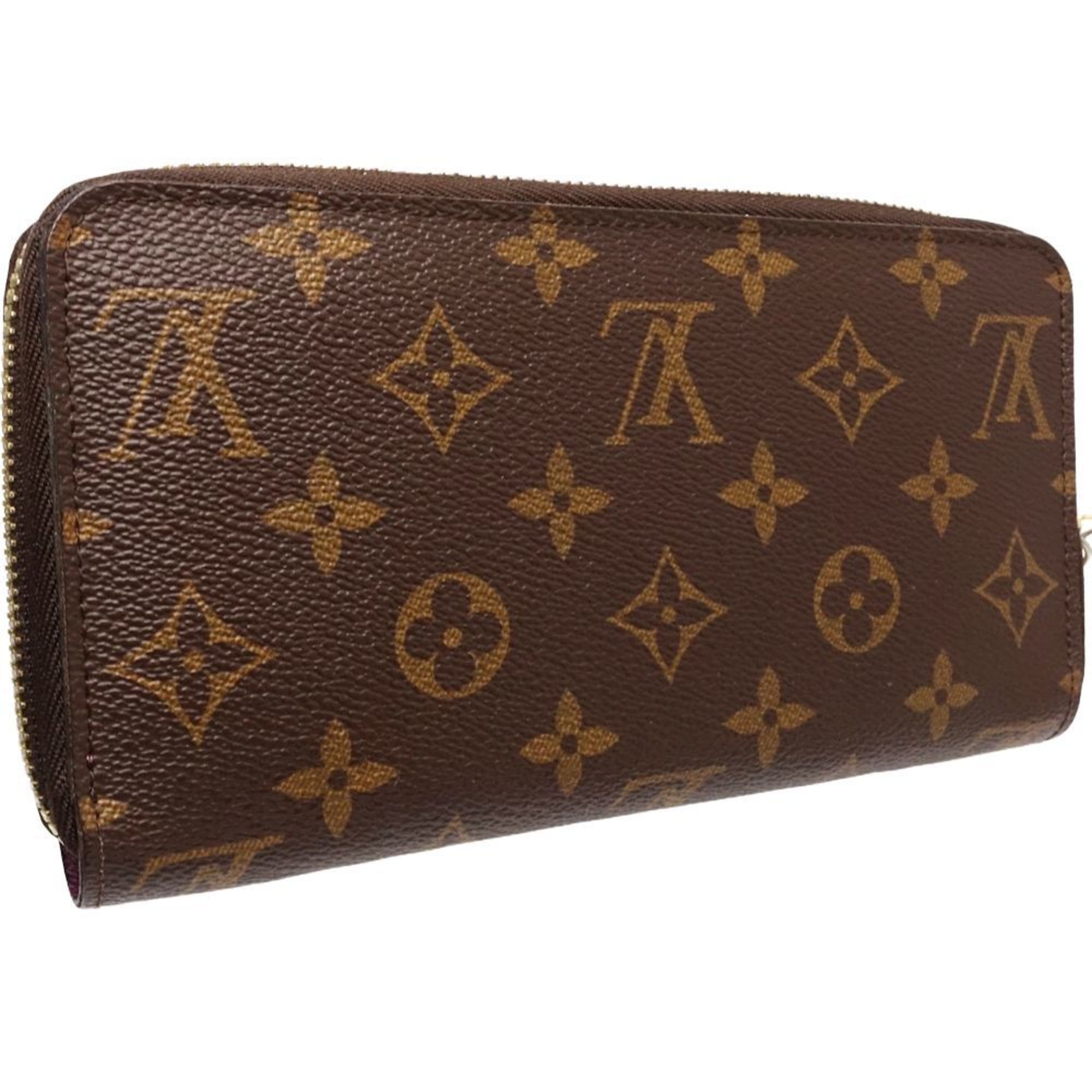 Louis Vuitton Brown Magenta Canvas Long Wallet (Bi-Fold) (Pre-Owned)