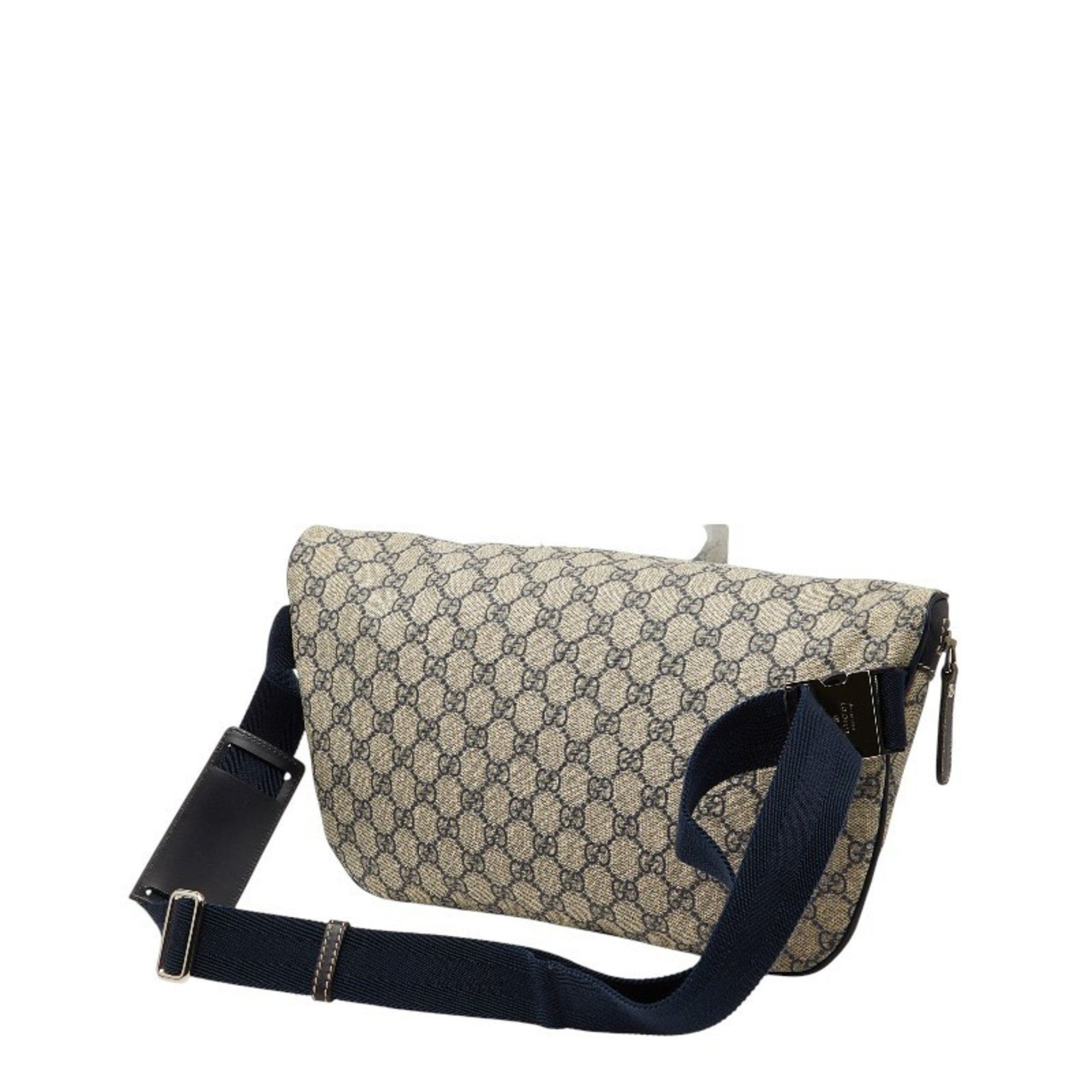 Gucci Beige Navy Pvc Leather Sling Bag (Pre-Owned)
