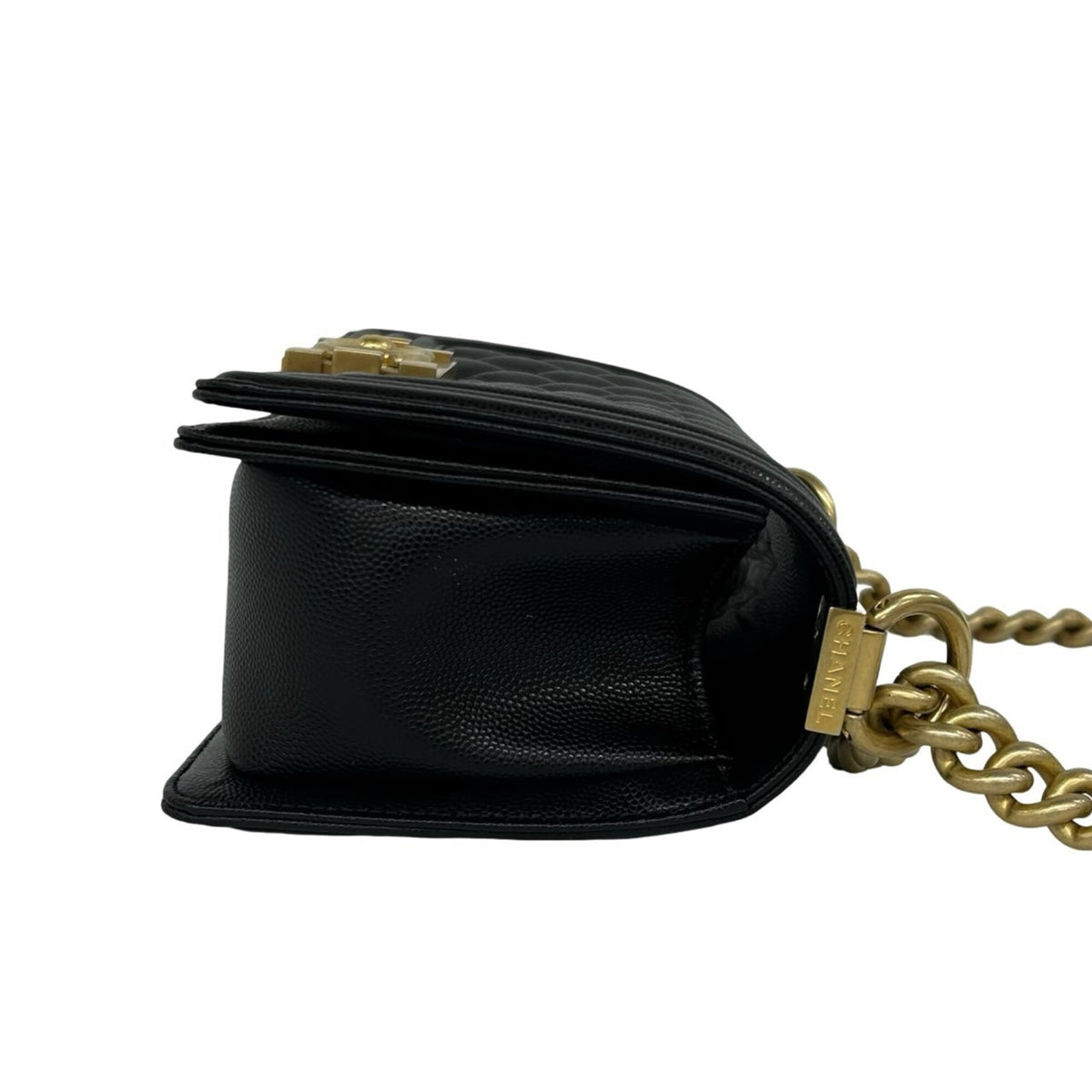 Chanel Black Grained Calfskin Shoulder Bag (Pre-Owned)