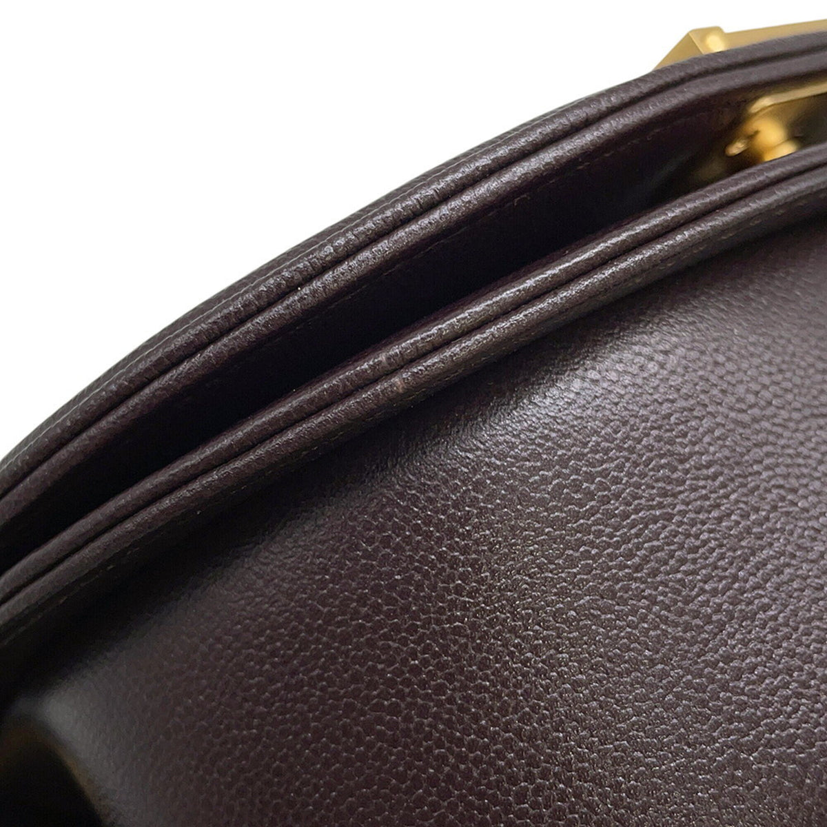 Chanel Brown Grained Calfskin Shoulder Bag (Pre-Owned)