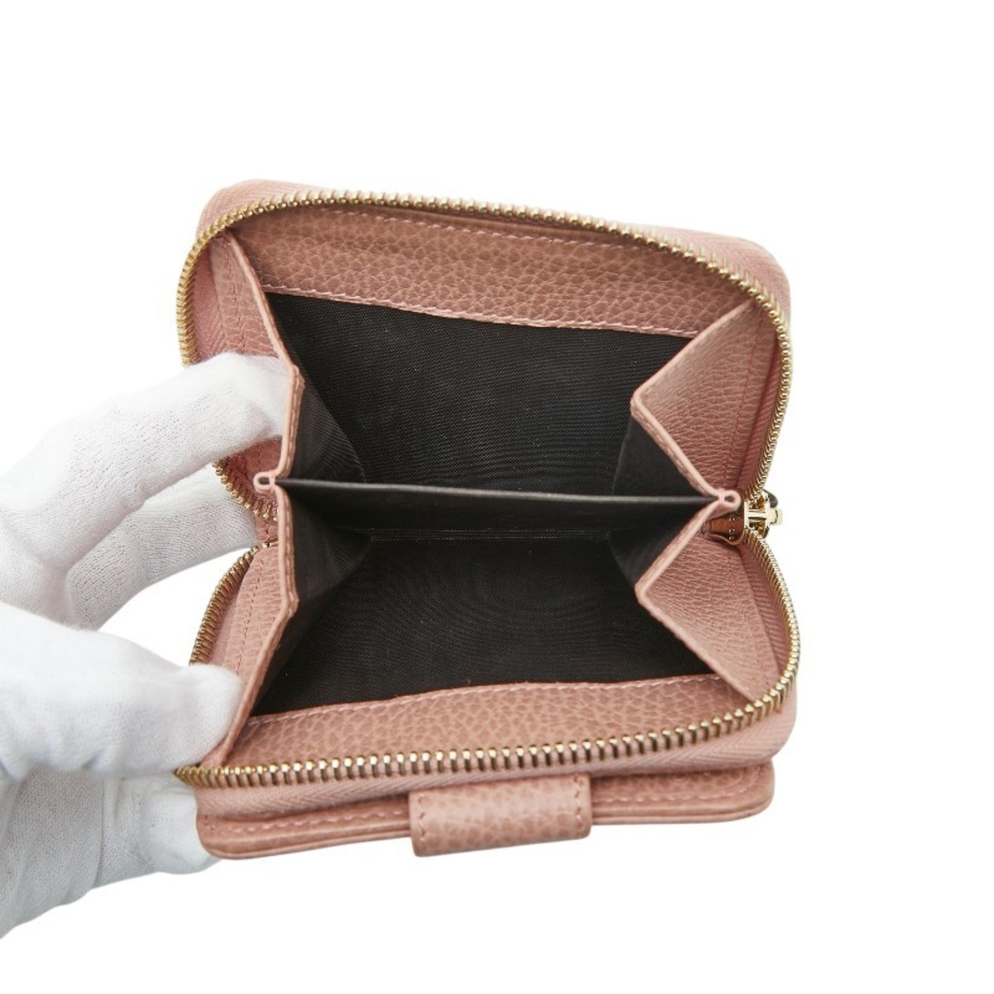 Gucci Beige Pink Canvas Leather Wallet (Bi-Fold) (Pre-Owned)
