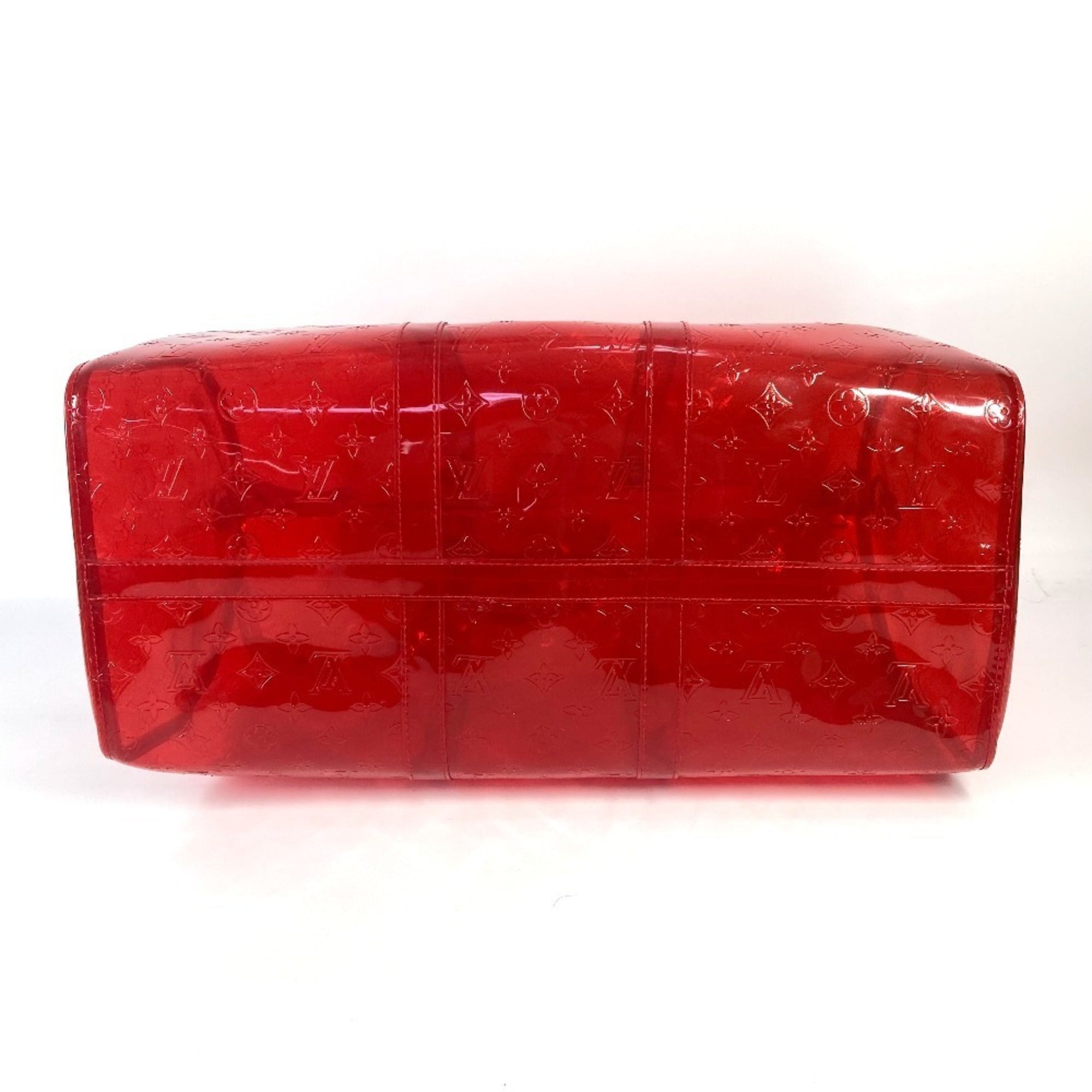 Louis Vuitton Red Color Vinyl Boston Bag Handbag Shoulder Bag (Pre-Owned)