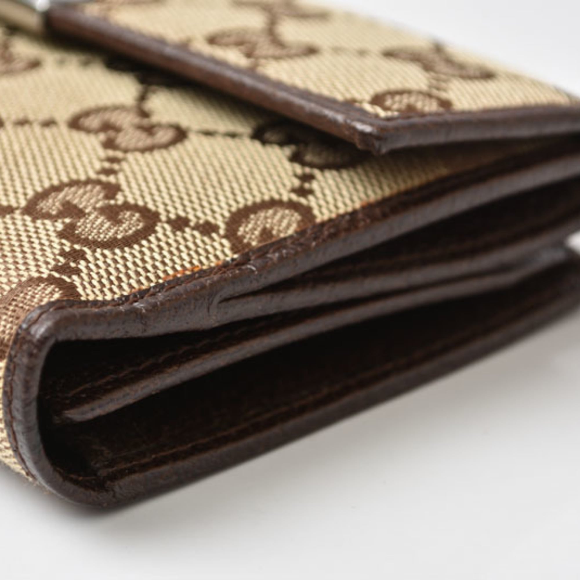 Gucci Beige Brown Gg Canvas Coin Purse/Coin Case (Pre-Owned)