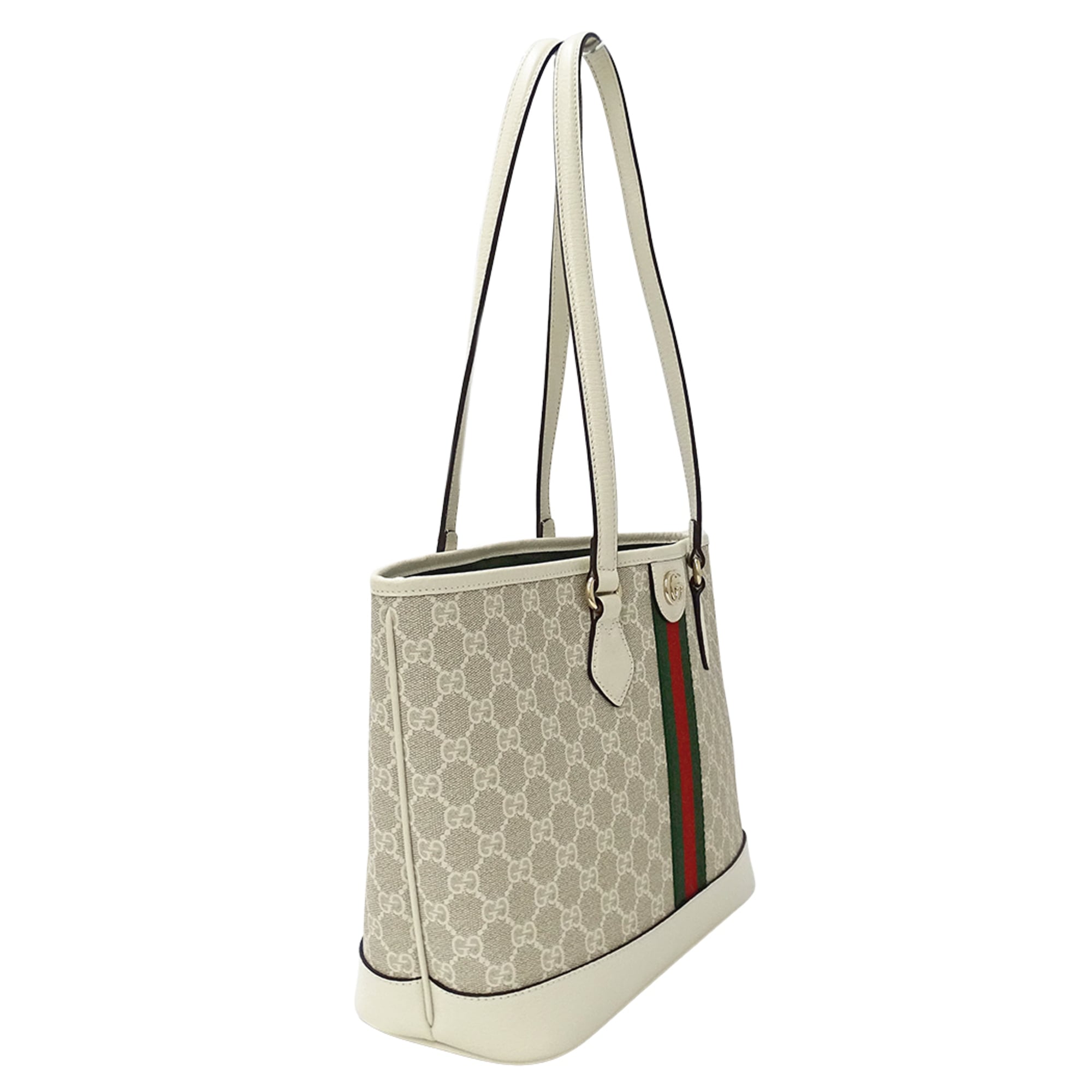 Gucci Beige White Gg Supreme Canvas Handbag Tote Bag (Pre-Owned)