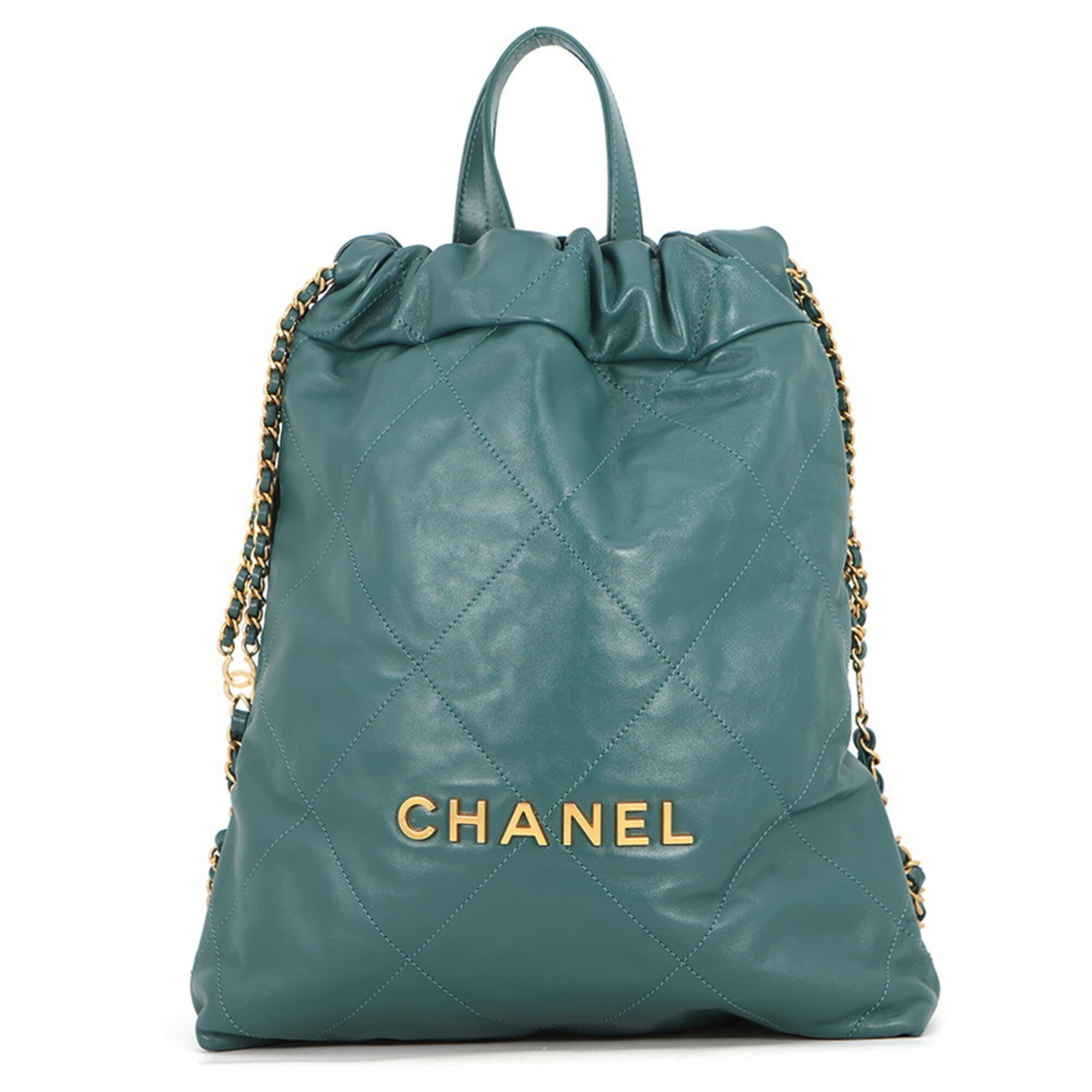 Chanel Green Leather Handbag (Pre-Owned)