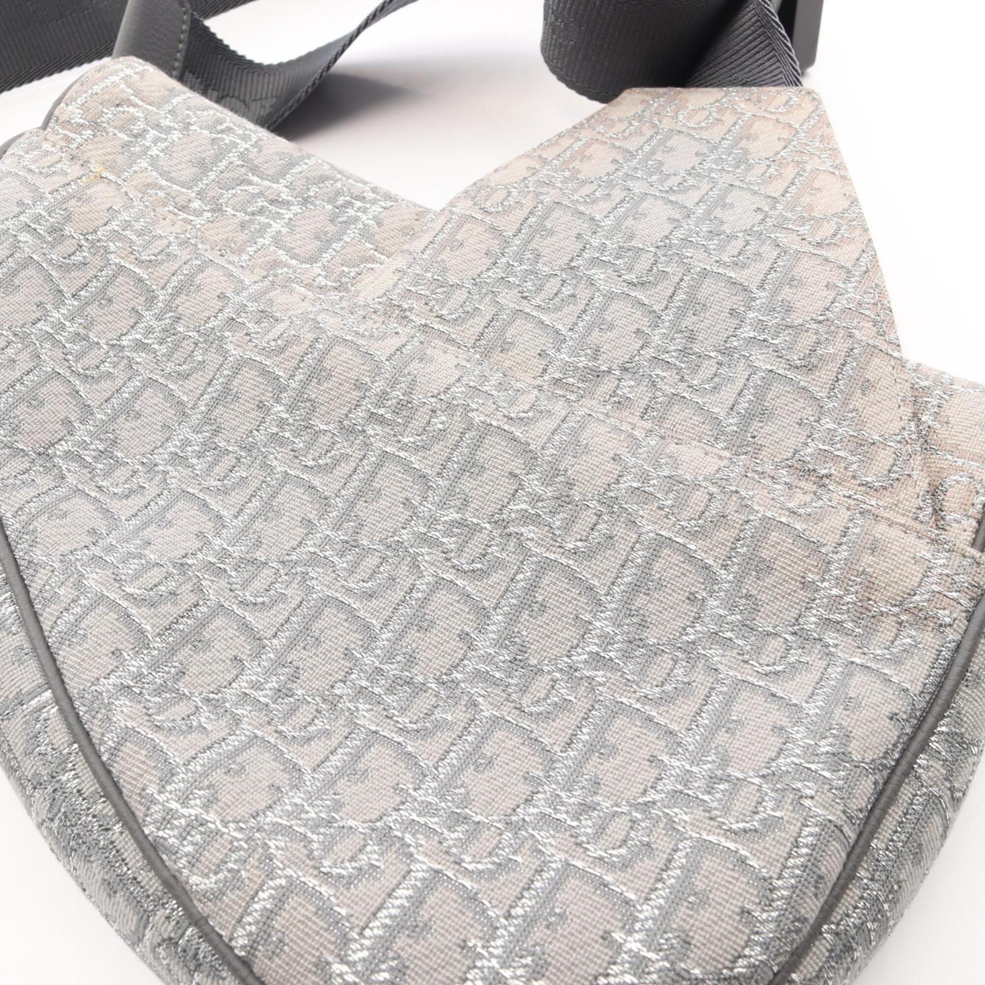 Christian Dior Gray Canvas Leather Fanny Pack Handbag Saddle Bag (Pre-Owned)