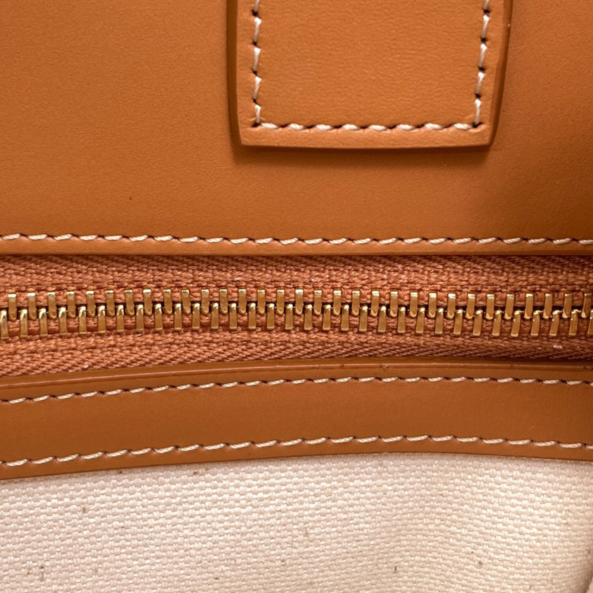 Celine Brown White Canvas Handbag (Pre-Owned)