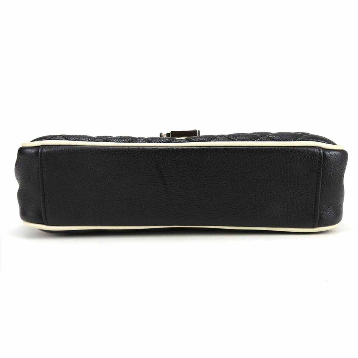Saint Laurent Black Ivory Leather Shoulder Bag (Pre-Owned)