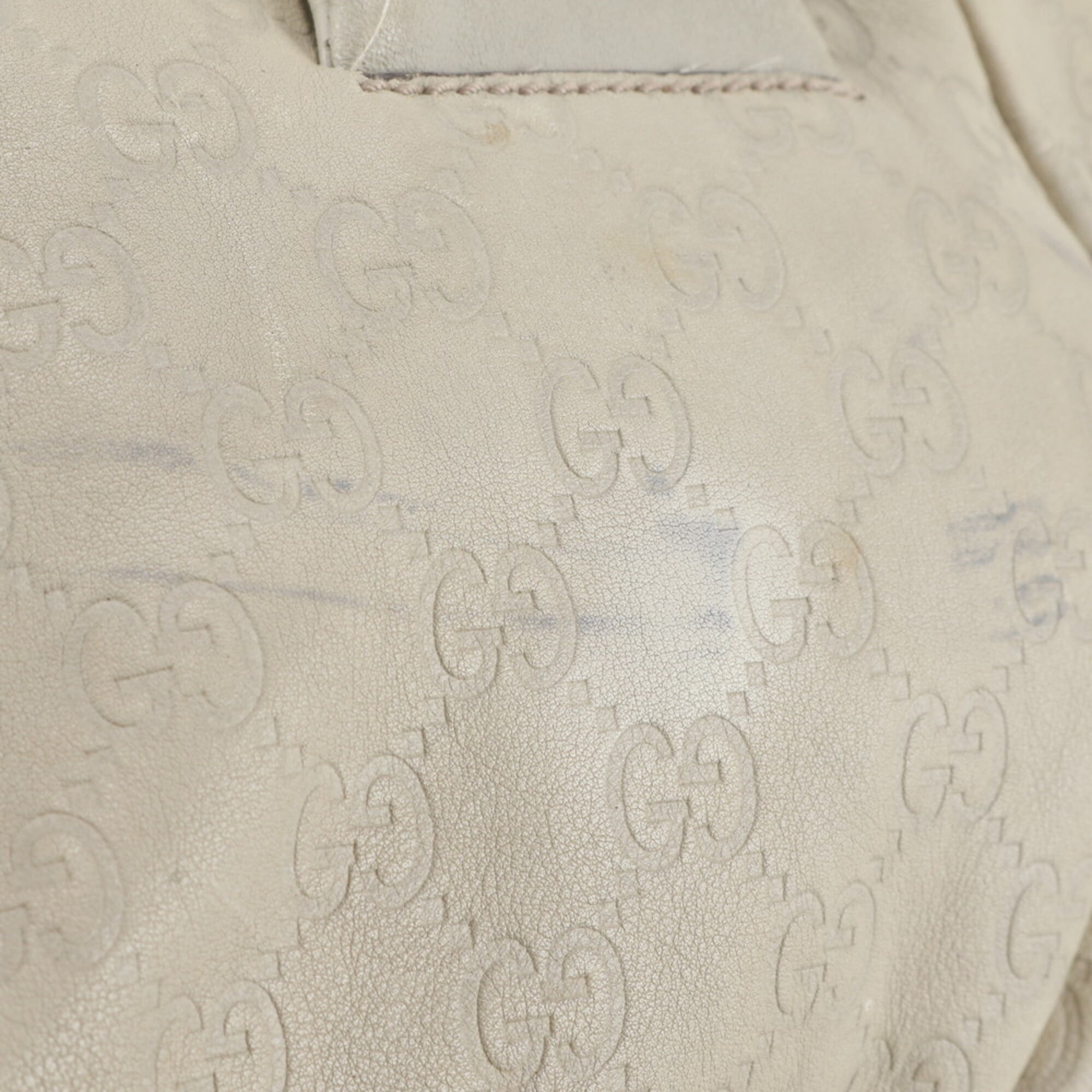 Gucci Ivory Leather Handbag Tote Bag (Pre-Owned)