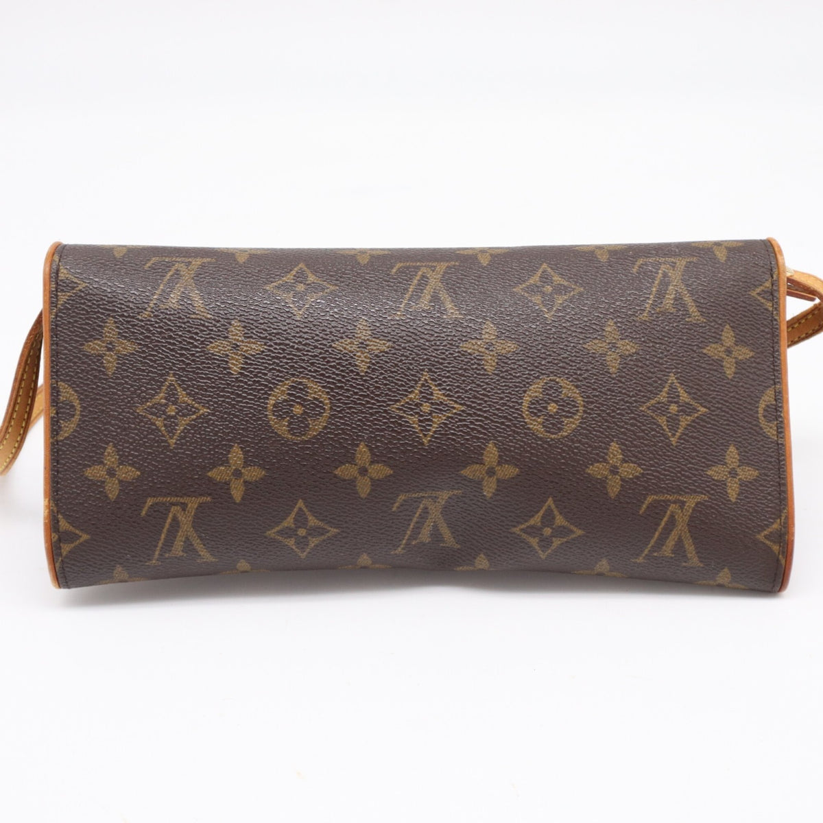 Louis Vuitton Beige Brown Monogram Coated Canvas Leather Pochette Shoulder Bag (Pre-Owned)