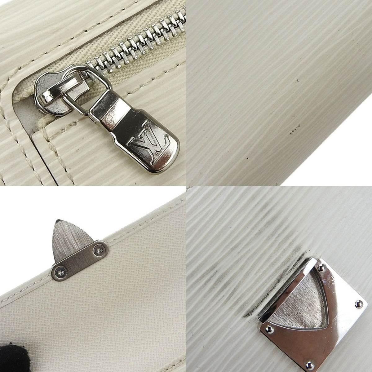 Louis Vuitton Lv Off White Leather Wallet (Tri-Fold) (Pre-Owned)