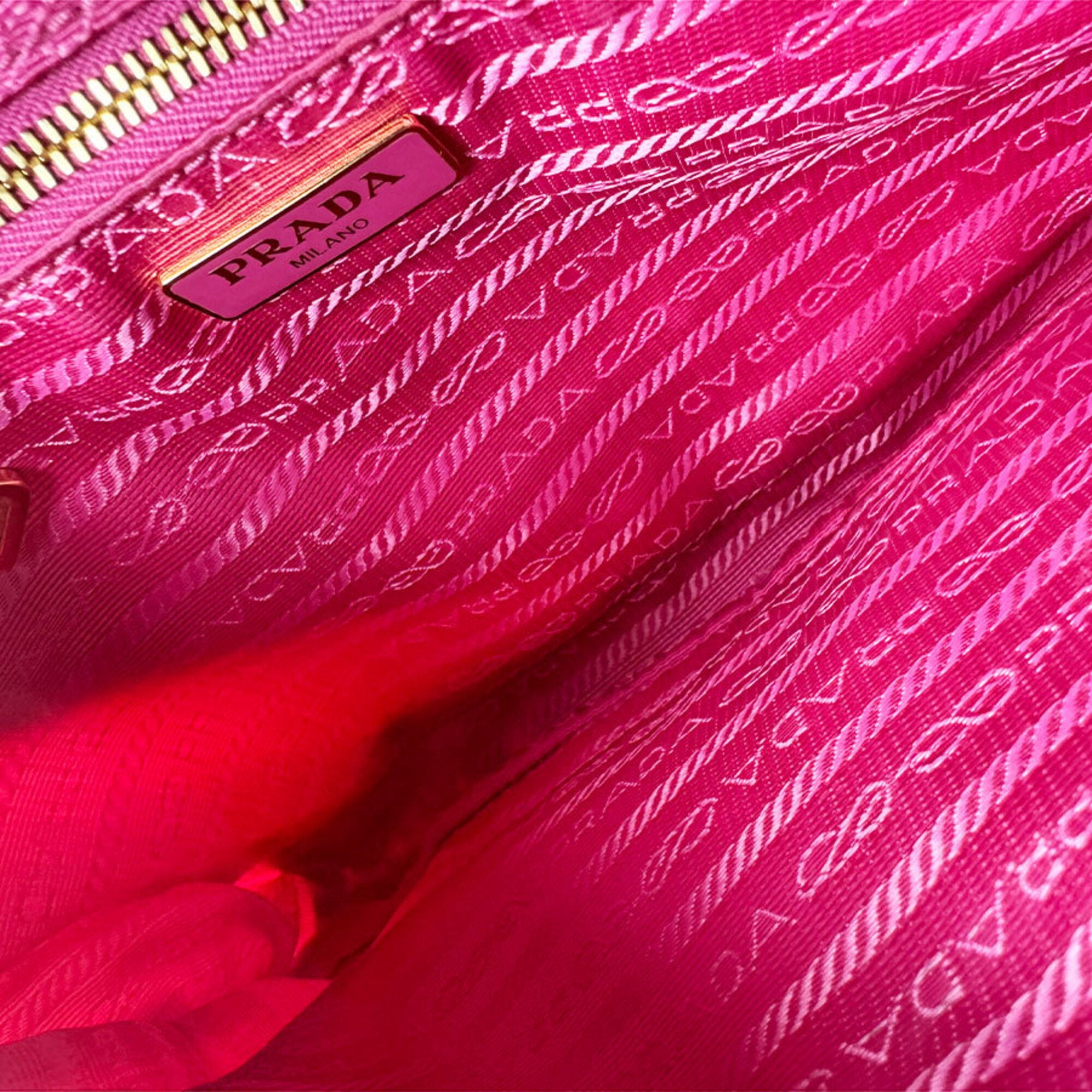 Prada Pink Nylon Leather Shoulder Bag (Pre-Owned)