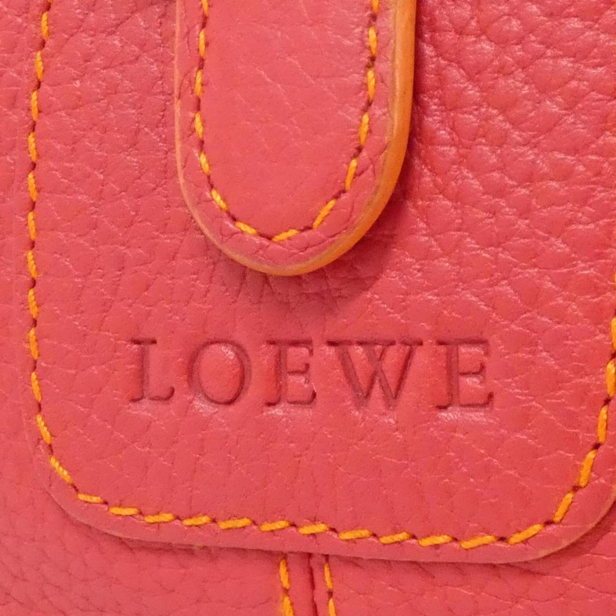 Loewe Red Color Leather Shoulder Bag (Pre-Owned)