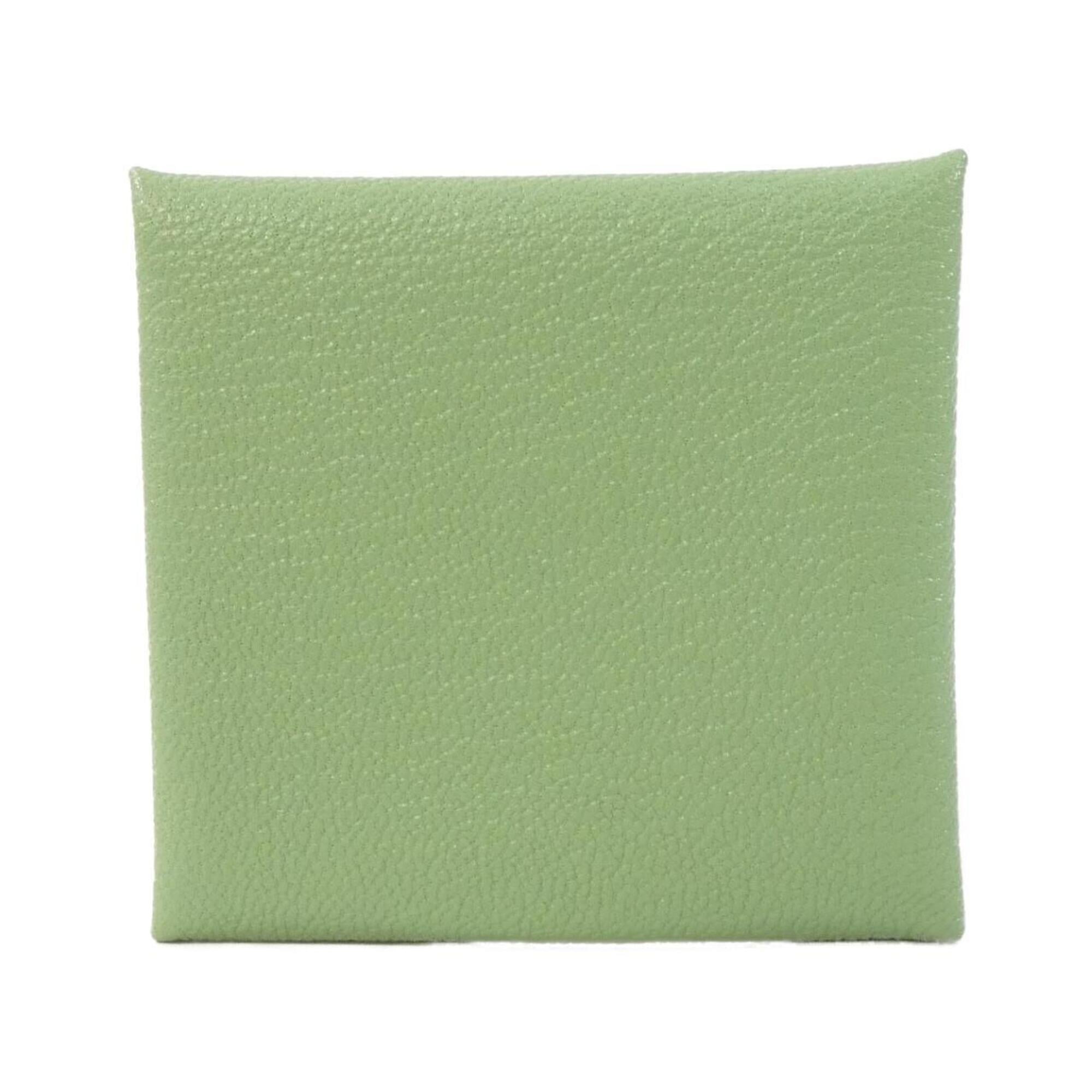 Hermes Bastia Vert Chevre Leather Coin Purse/Coin Case (Pre-Owned)