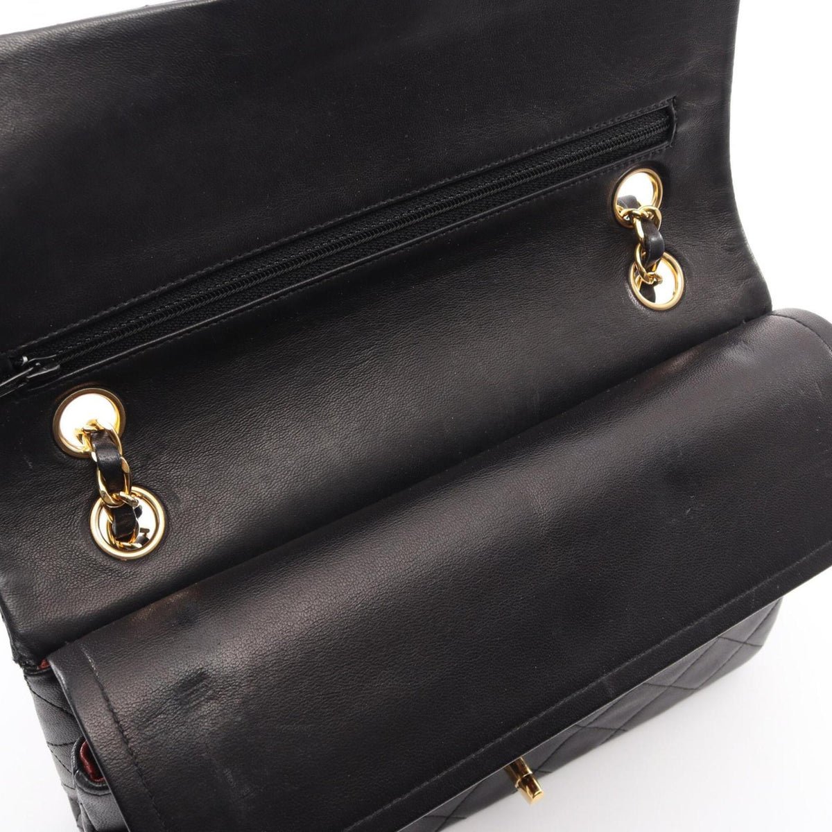 Chanel Black Leather Handbag Shoulder Bag (Pre-Owned)