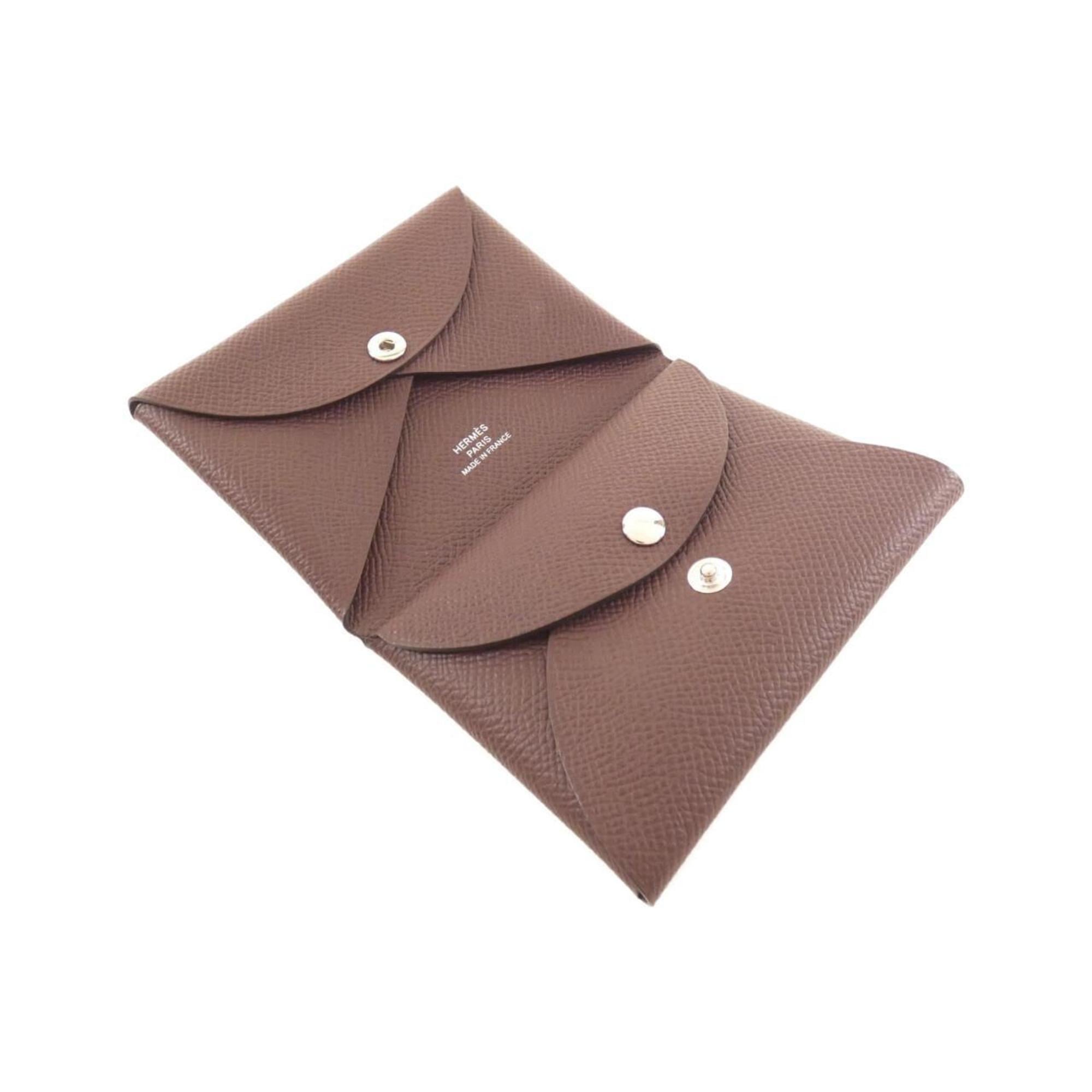 Hermes Brown Epsom Leather Coin Purse/Coin Case (Pre-Owned)