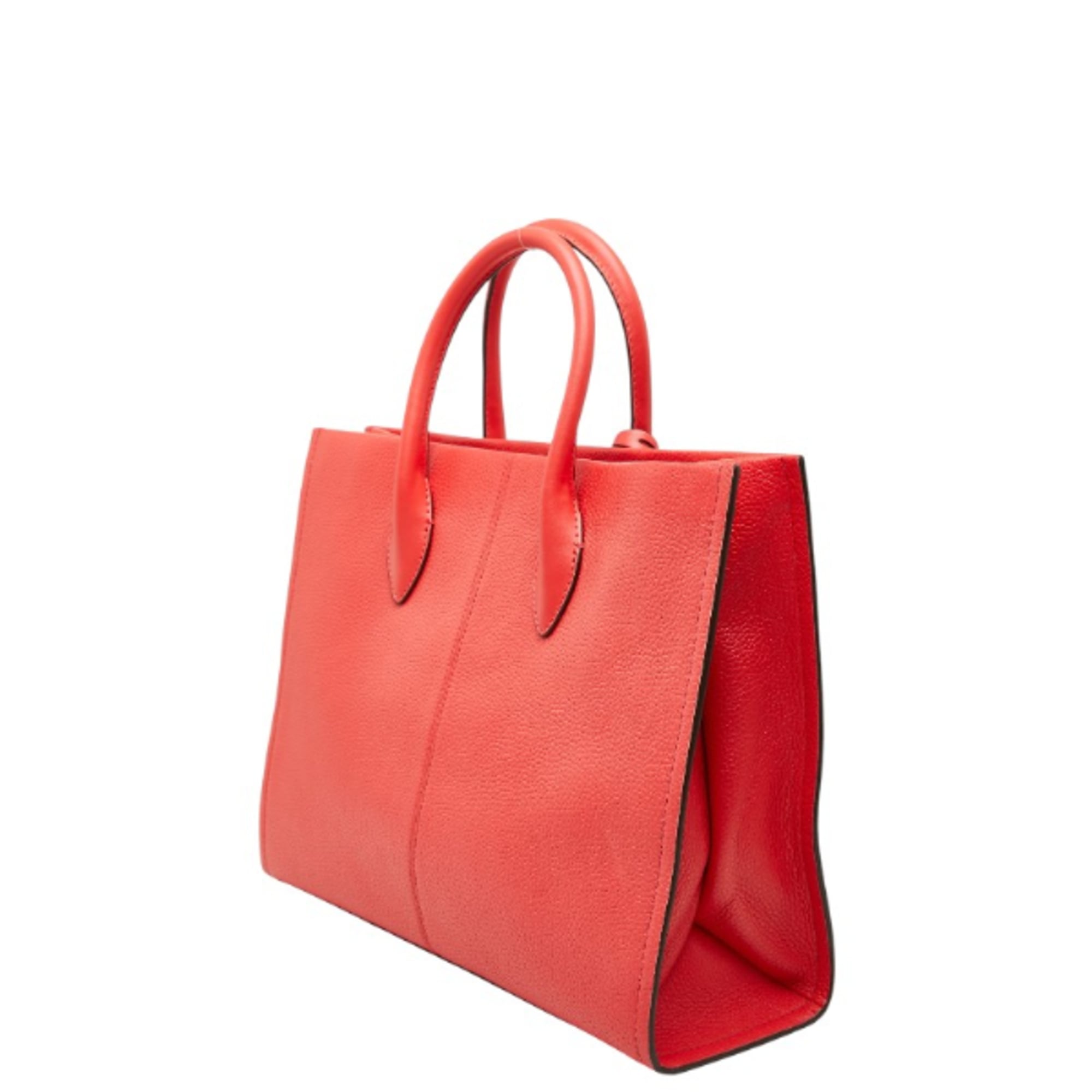 Michael Kors Red Color Leather Handbag Shoulder Bag Tote Bag (Pre-Owned)