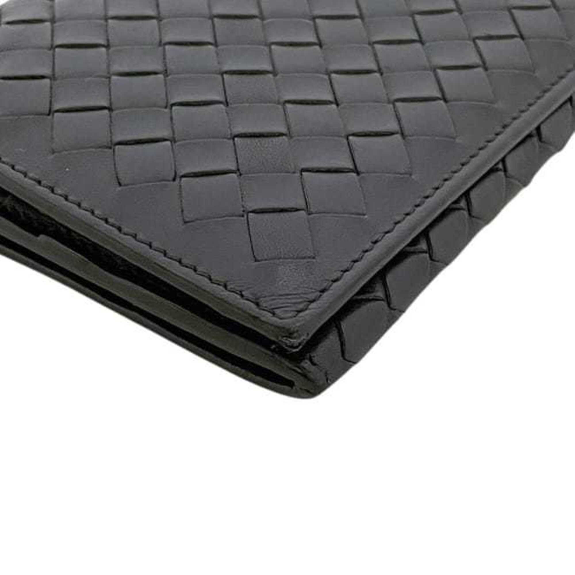 Bottega Veneta Black Intrecciato Long Wallet (Bi-Fold) (Pre-Owned)