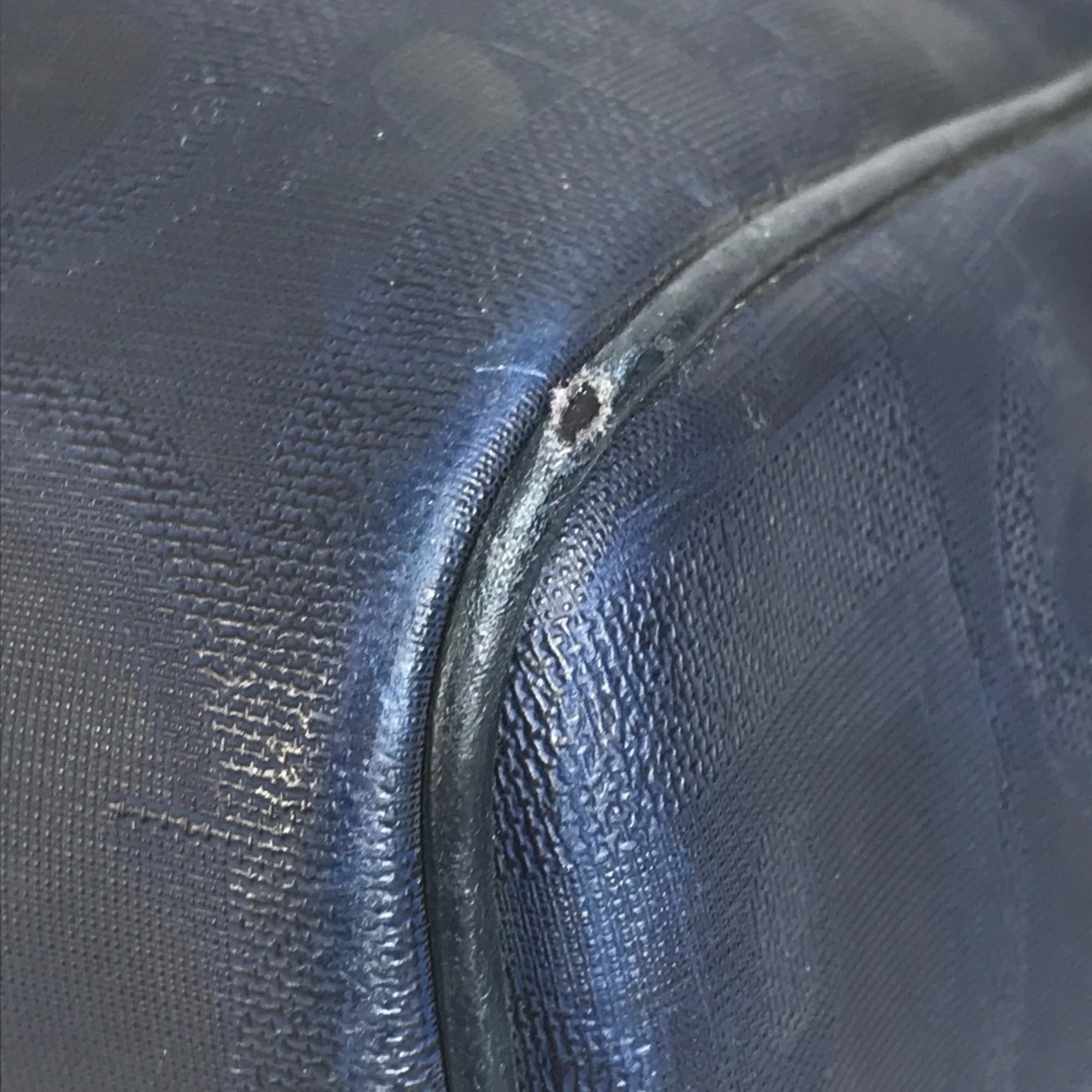 Christian Dior Navy Pvc Leather Boston Bag Handbag (Pre-Owned)