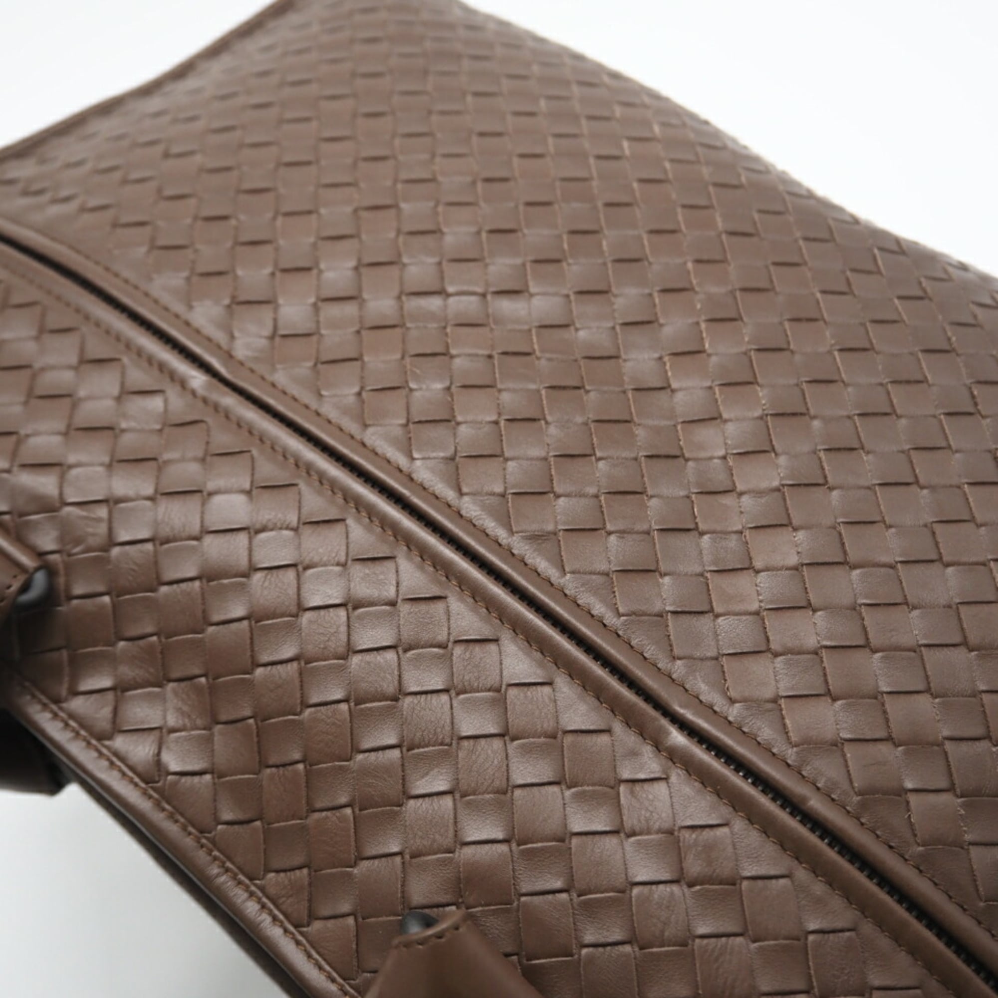 Bottega Veneta Intrecciato Brown Intrecciato Briefcase (Pre-Owned)