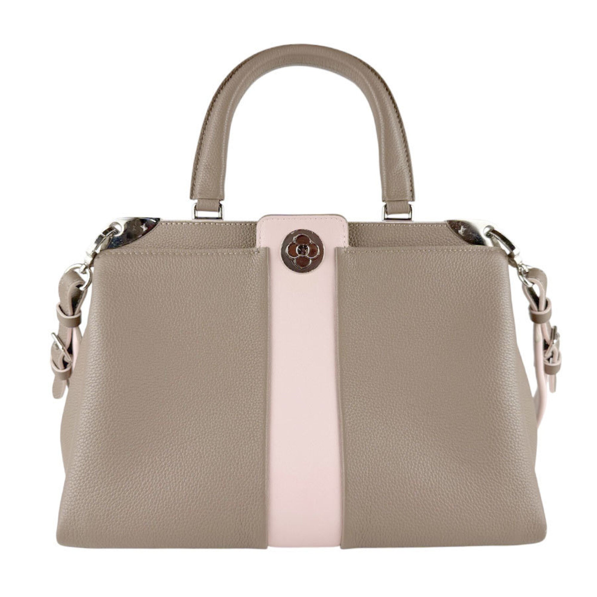 Louis Vuitton Grayish Pink Leather Handbag Shoulder Bag (Pre-Owned)