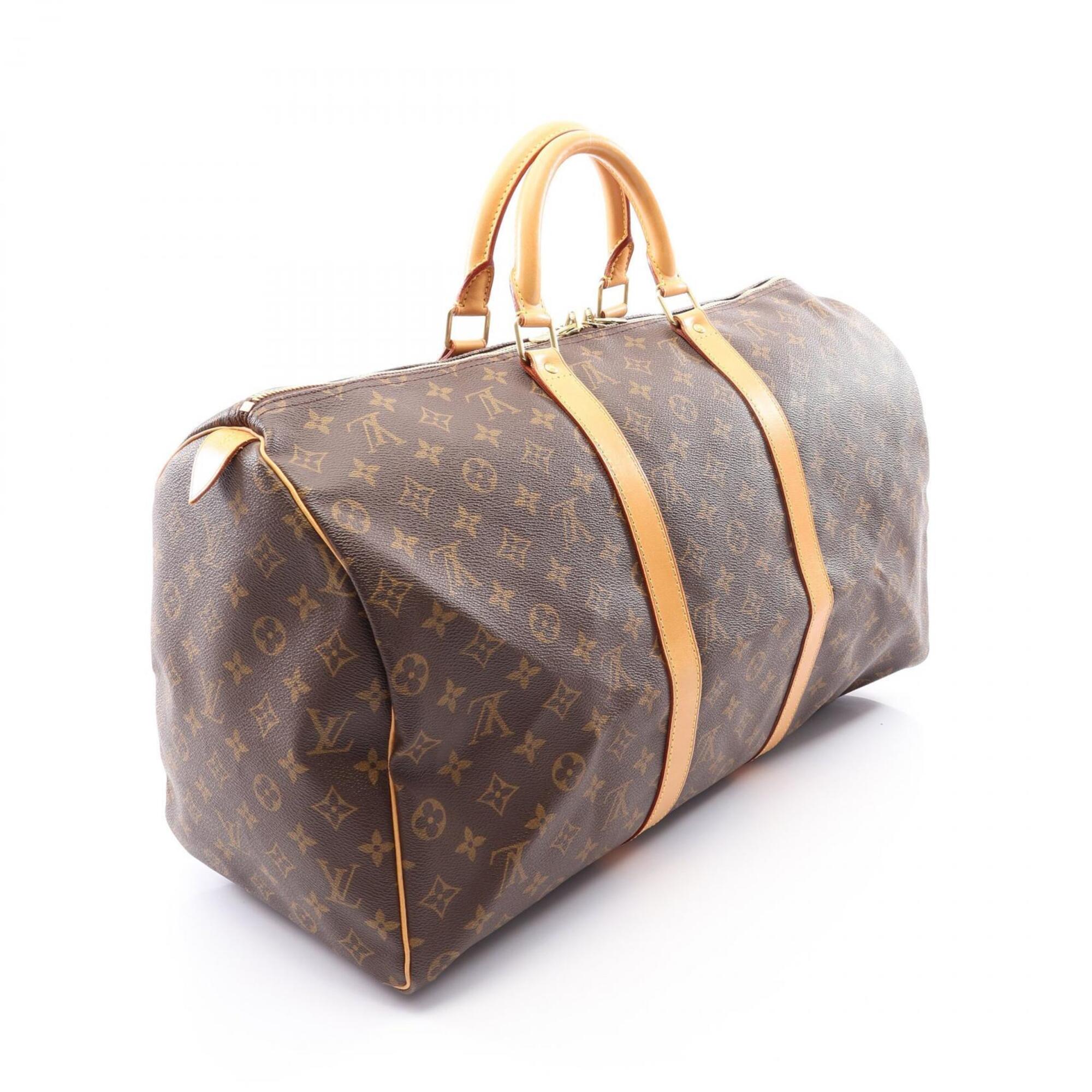 Louis Vuitton Brown Pvc Leather Boston Bag Handbag (Pre-Owned)