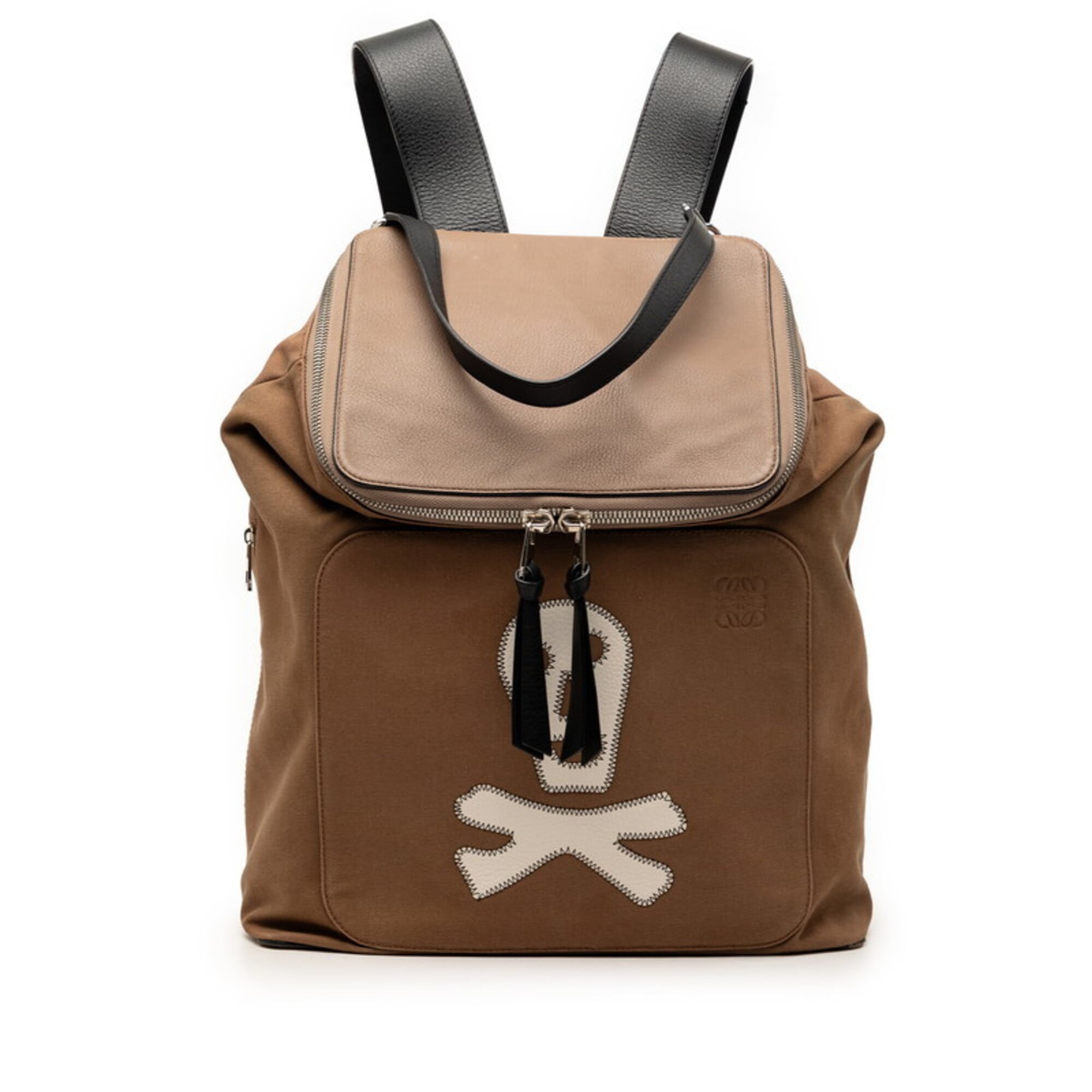 Loewe Beige Canvas Leather Backpack (Pre-Owned)