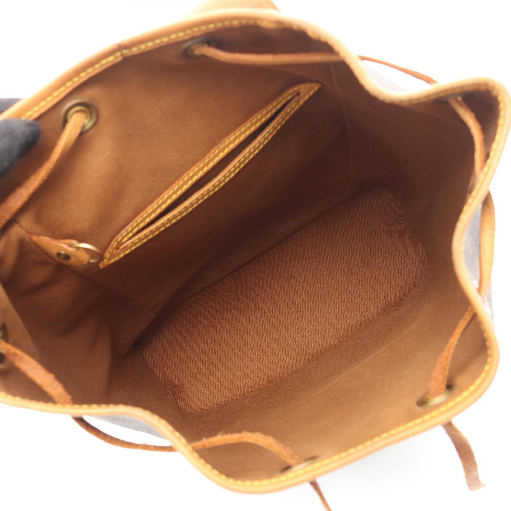 Louis Vuitton Brown Coated Canvas Leather Backpack Handbag (Pre-Owned)