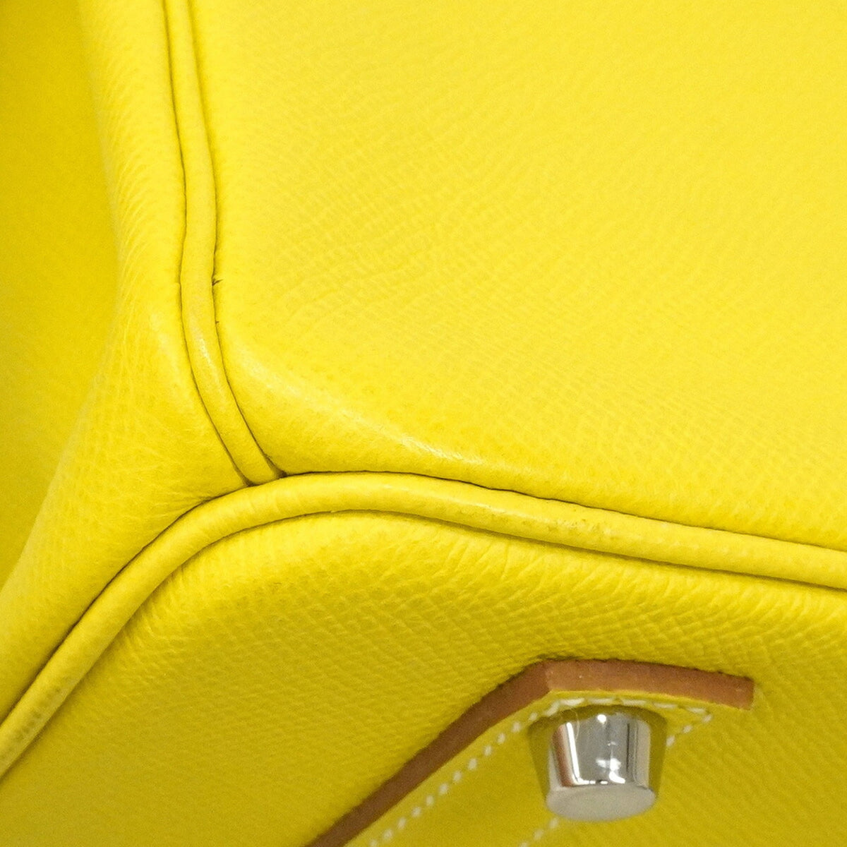Hermes Lime Pearl Gray Leather Handbag (Pre-Owned)