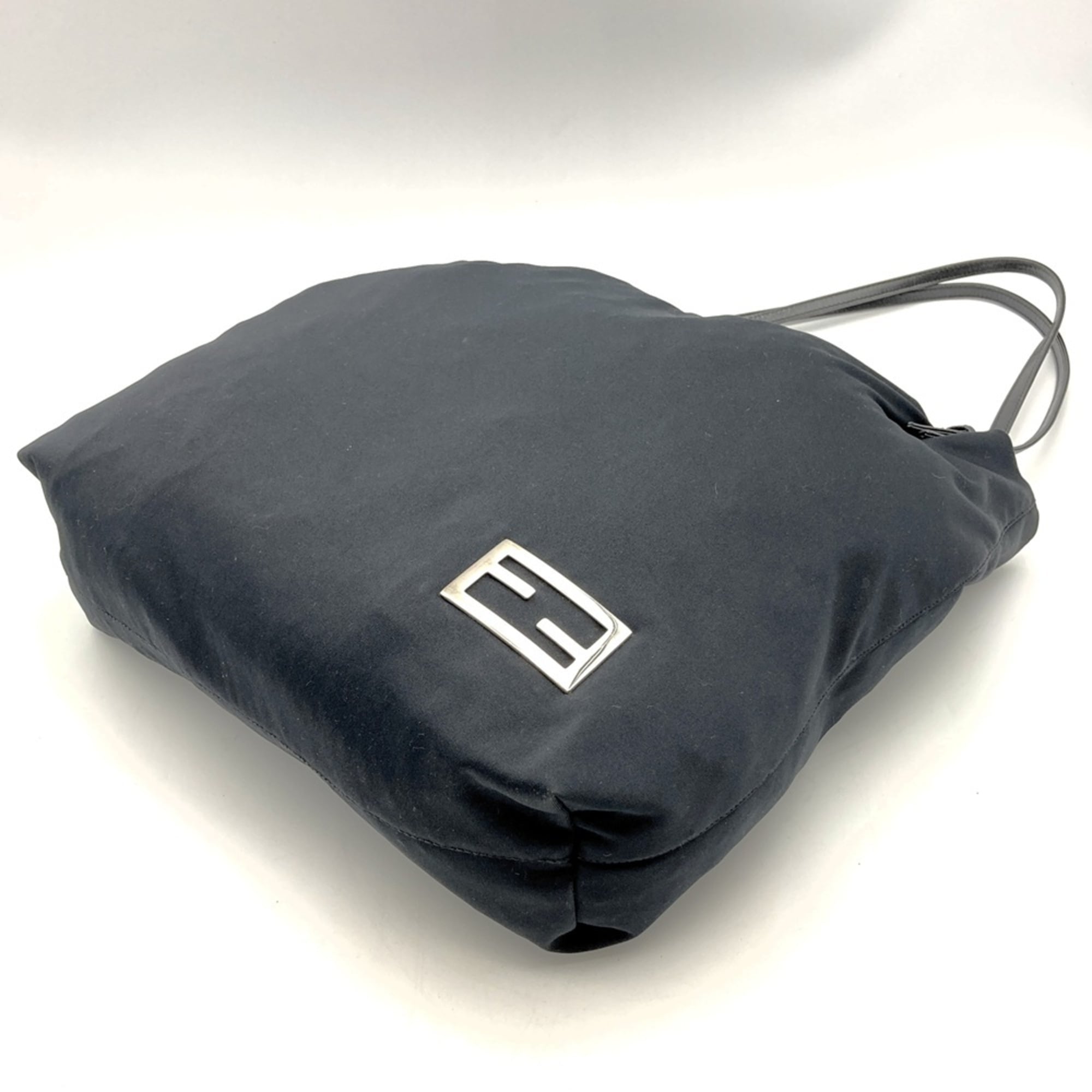 Fendi Black Cotton Leather Tote Bag (Pre-Owned)