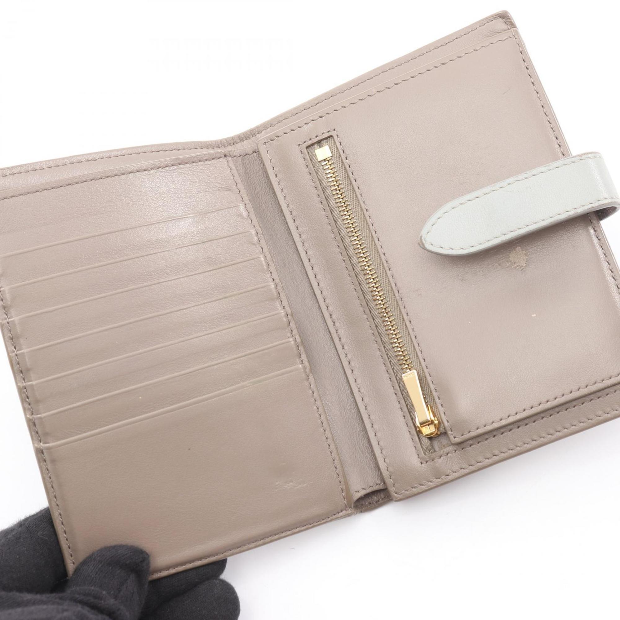 Celine Blue Gray Leather Wallet (Bi-Fold) (Pre-Owned)
