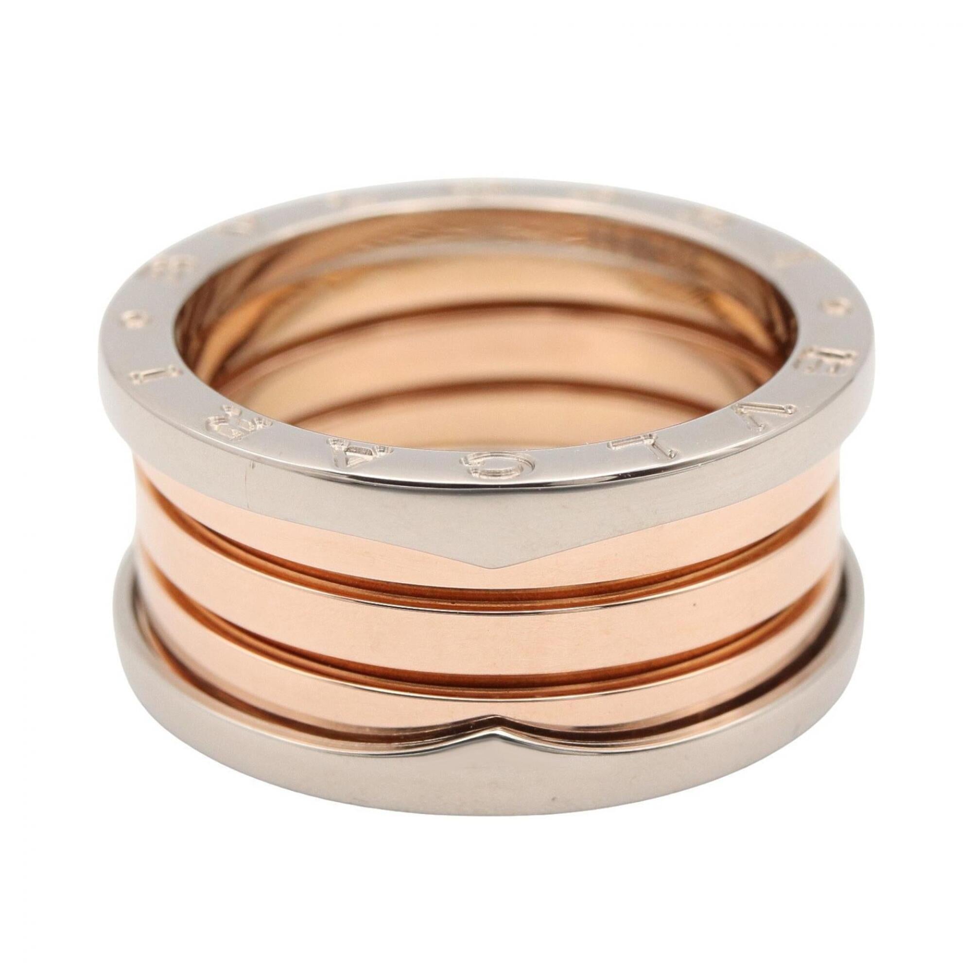 Bvlgari Gold Silver Pink Gold (18K) White Gold (18K) Band Ring (Pre-Owned)