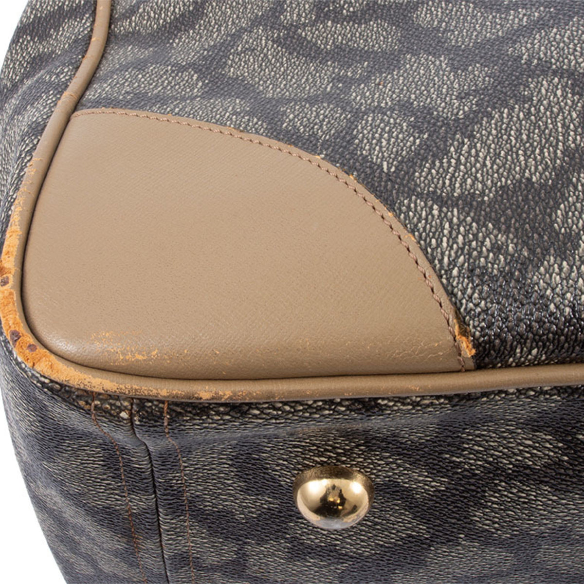 Yves Saint Laurent Beige Brown Pvc Handbag (Pre-Owned)