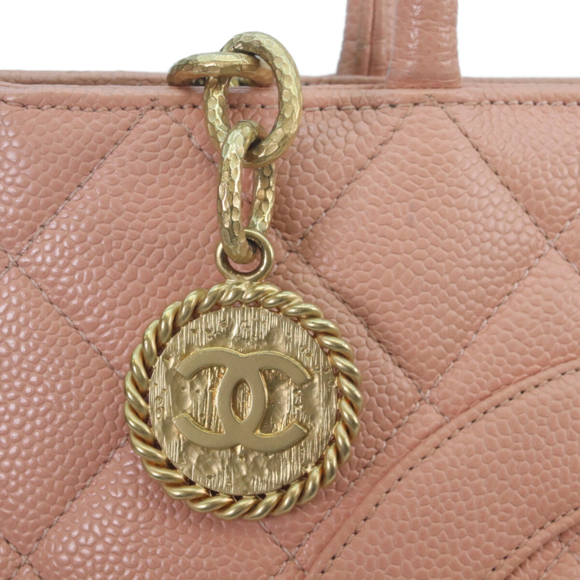 Chanel Pink Grained Calfskin Tote Bag (Pre-Owned)