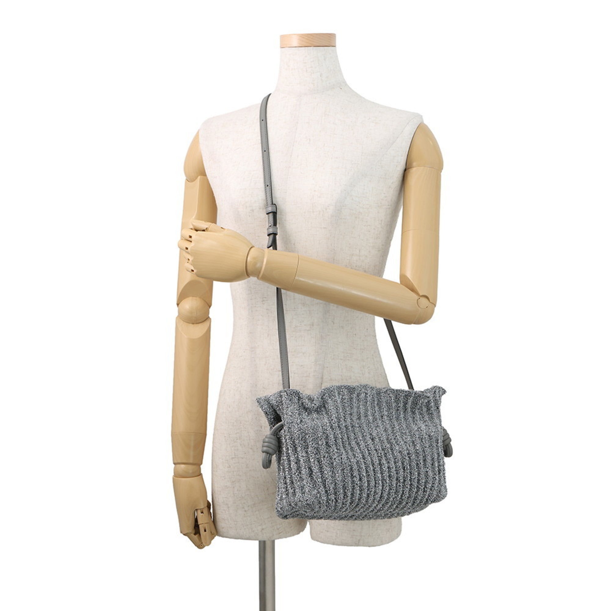 Loewe Flamenco Silver Leather Handbag Shoulder Bag (Pre-Owned)