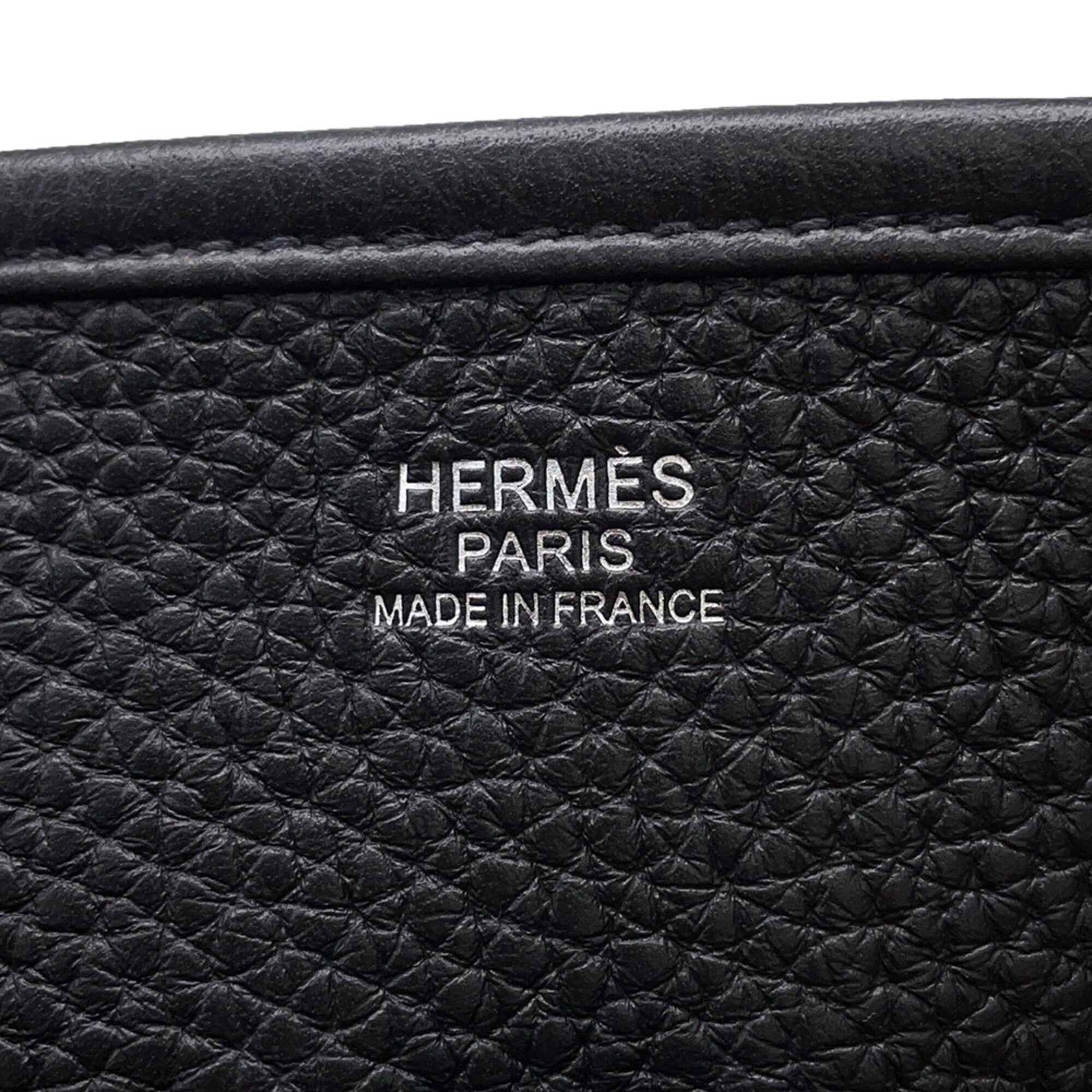 Hermes Black Taurillon Clemence Leather Handbag Shoulder Bag (Pre-Owned)