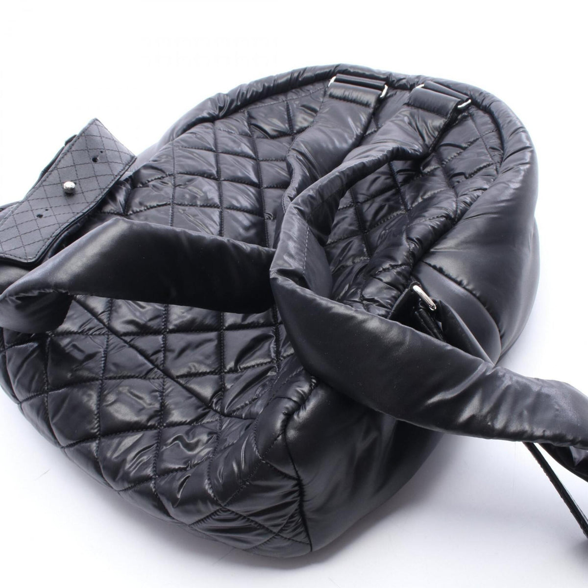 Chanel Black Nylon Leather Backpack (Pre-Owned)