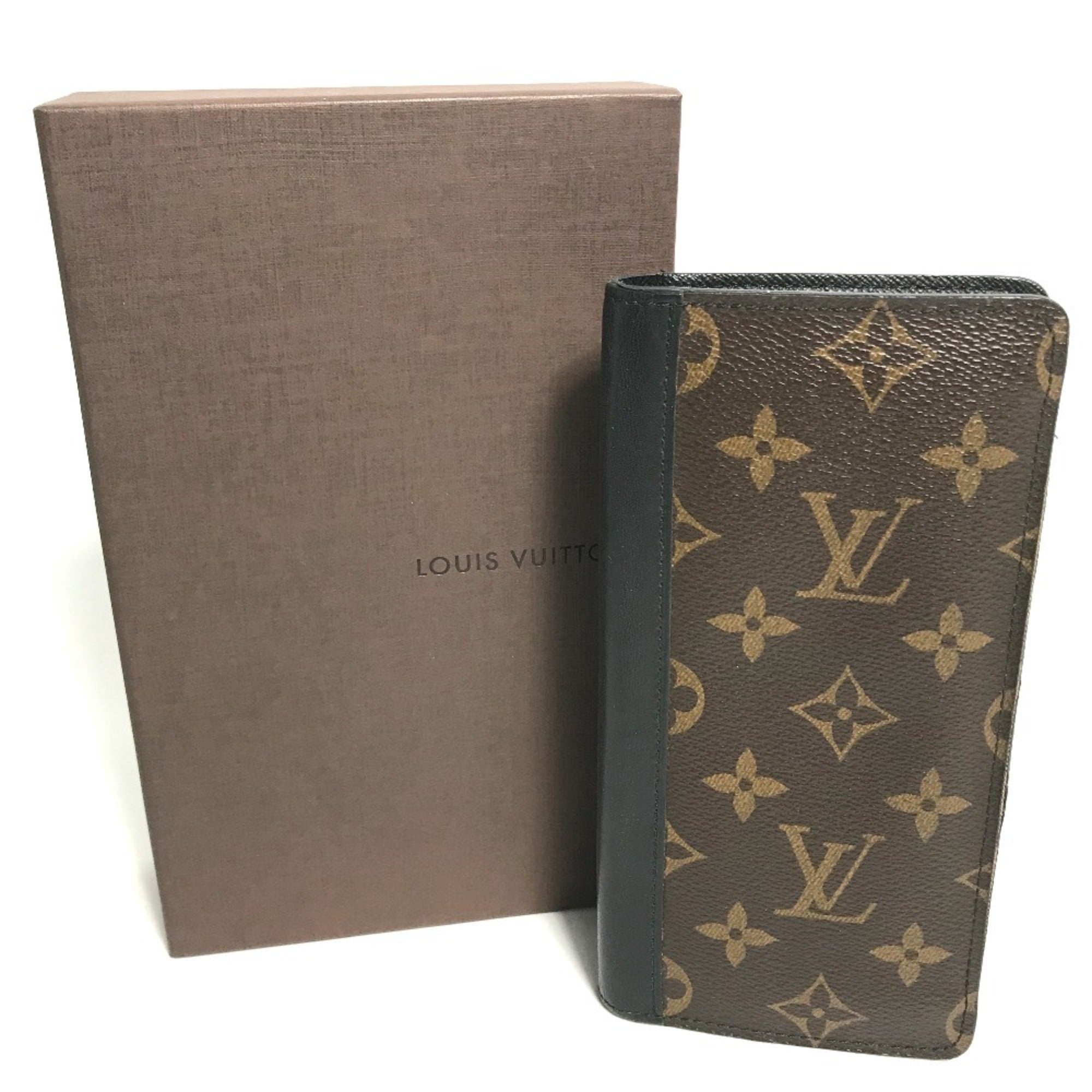 Louis Vuitton Monogram Macassar Black Brown Monogram Monogram Long Wallet (Bi-Fold) (Pre-Owned)