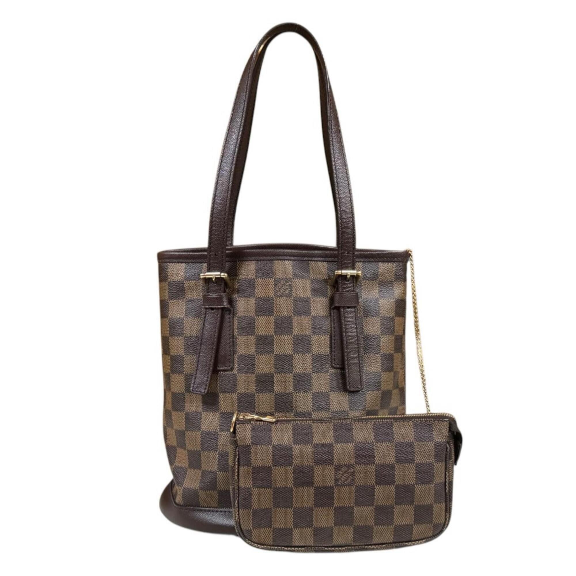 Louis Vuitton Damier Brown Damier Canvas Handbag Pouch Shoulder Bag (Pre-Owned)