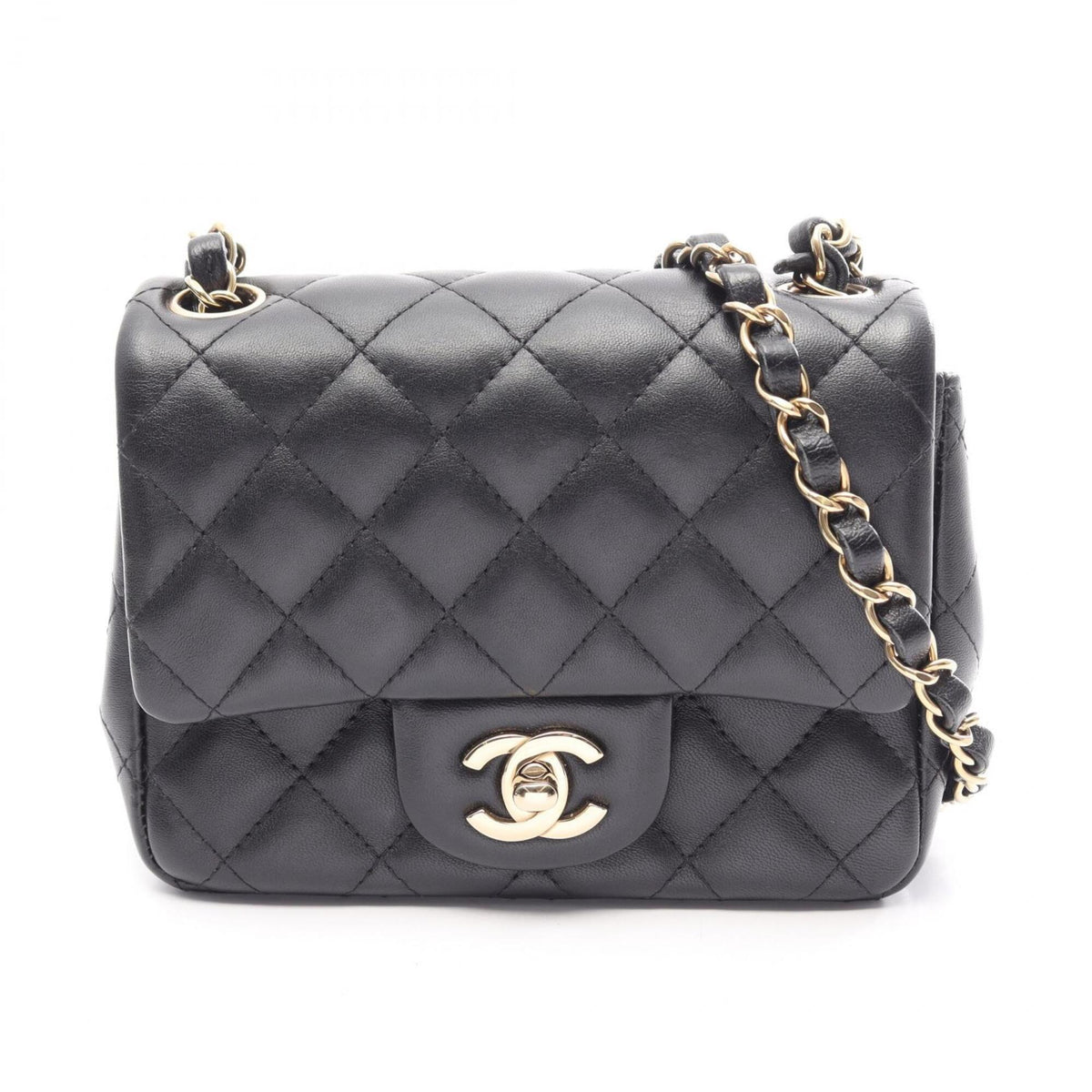 Chanel Black Leather Handbag Shoulder Bag (Pre-Owned)