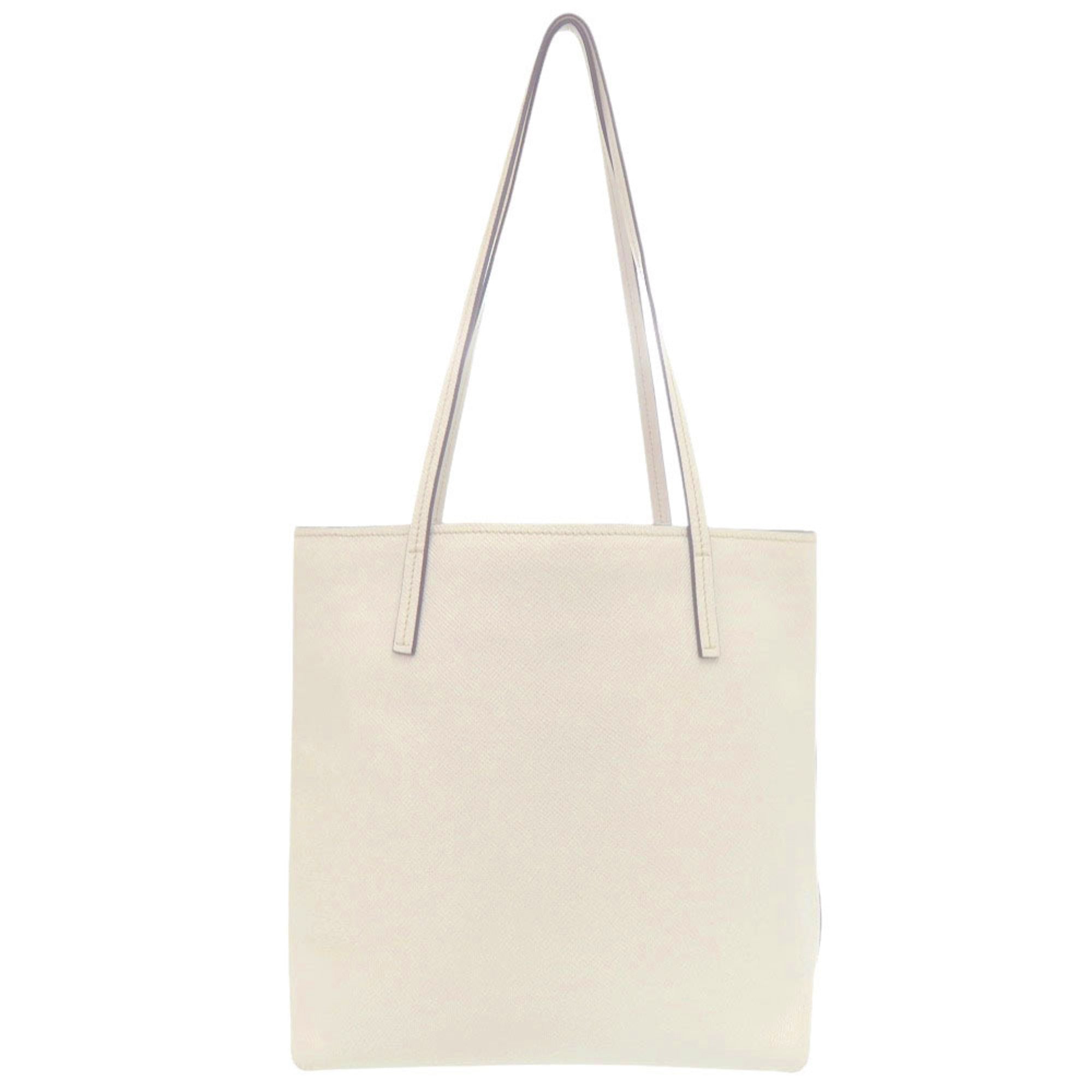 Prada White Saffiano Shoulder Bag Tote Bag (Pre-Owned)