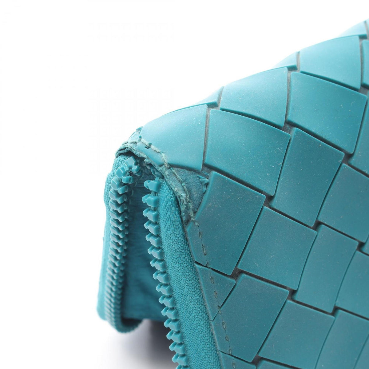 Bottega Veneta Green Rubber Long Wallet (Bi-Fold) (Pre-Owned)