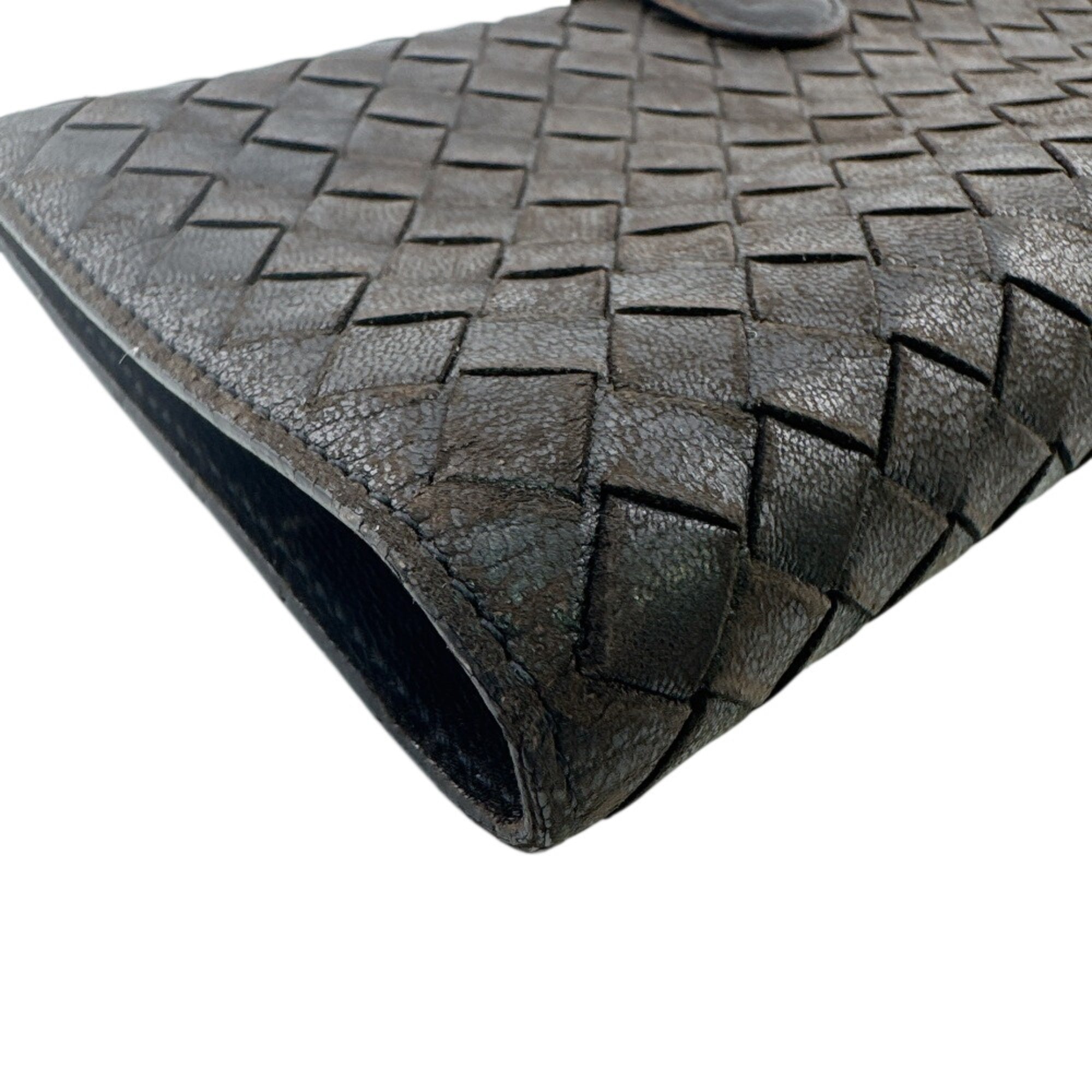 Bottega Veneta Black Intrecciato Long Wallet (Bi-Fold) (Pre-Owned)