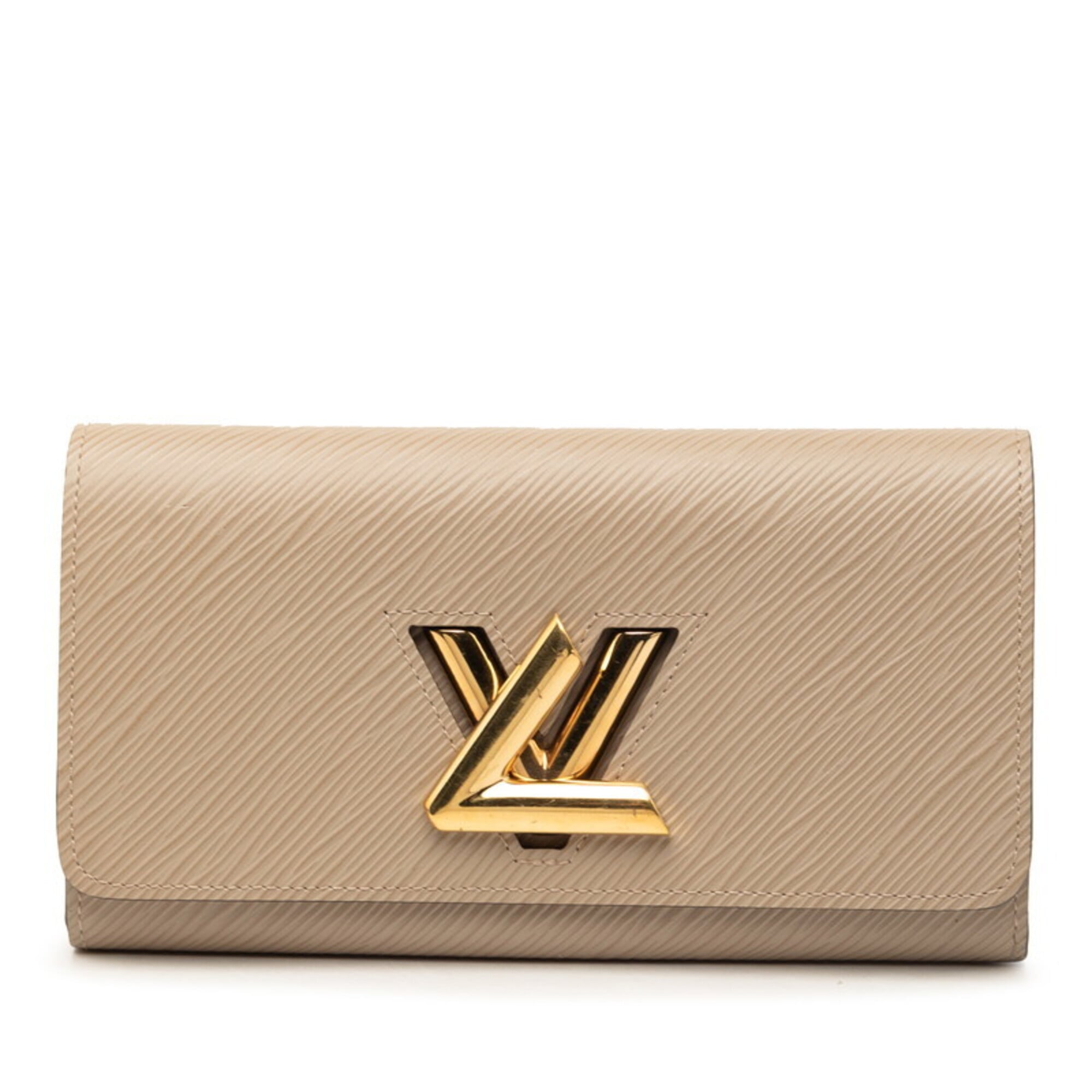 Louis Vuitton Beige Leather Long Wallet (Bi-Fold) (Pre-Owned)