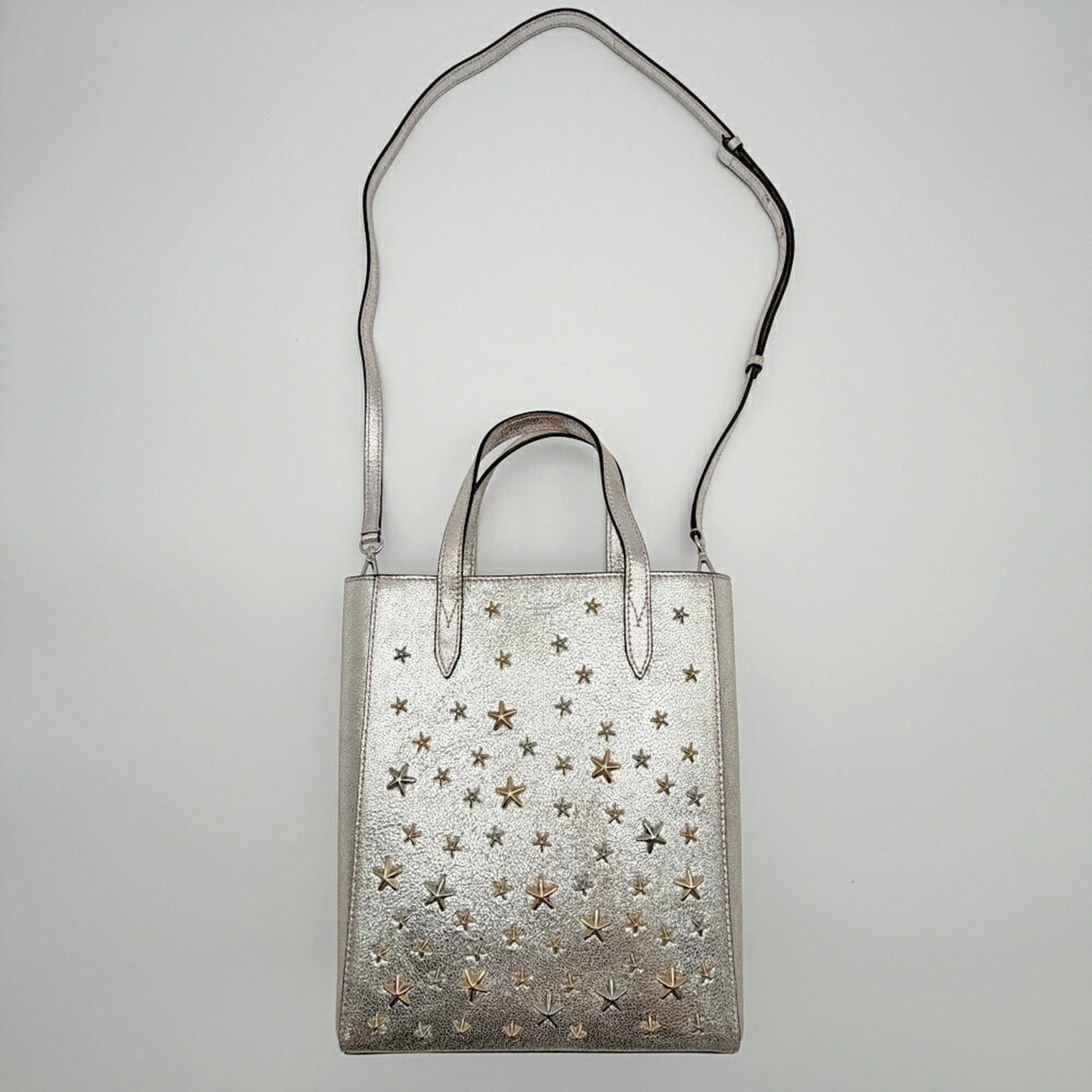 Jimmy Choo Silver Leather Tote Bag (Pre-Owned)