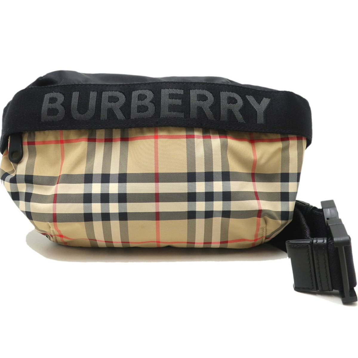 Burberry Beige Brown Nylon Leather Sling Bag (Pre-Owned)