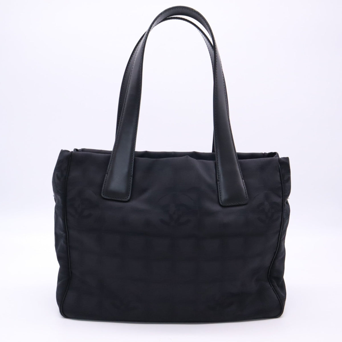 Chanel New Travel Line Black Nylon Leather Tote Bag (Pre-Owned)