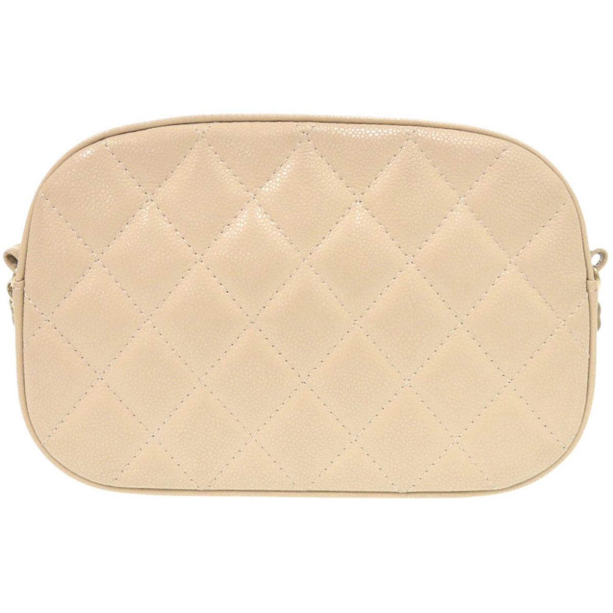 Chanel Beige Grained Calfskin Shoulder Bag (Pre-Owned)